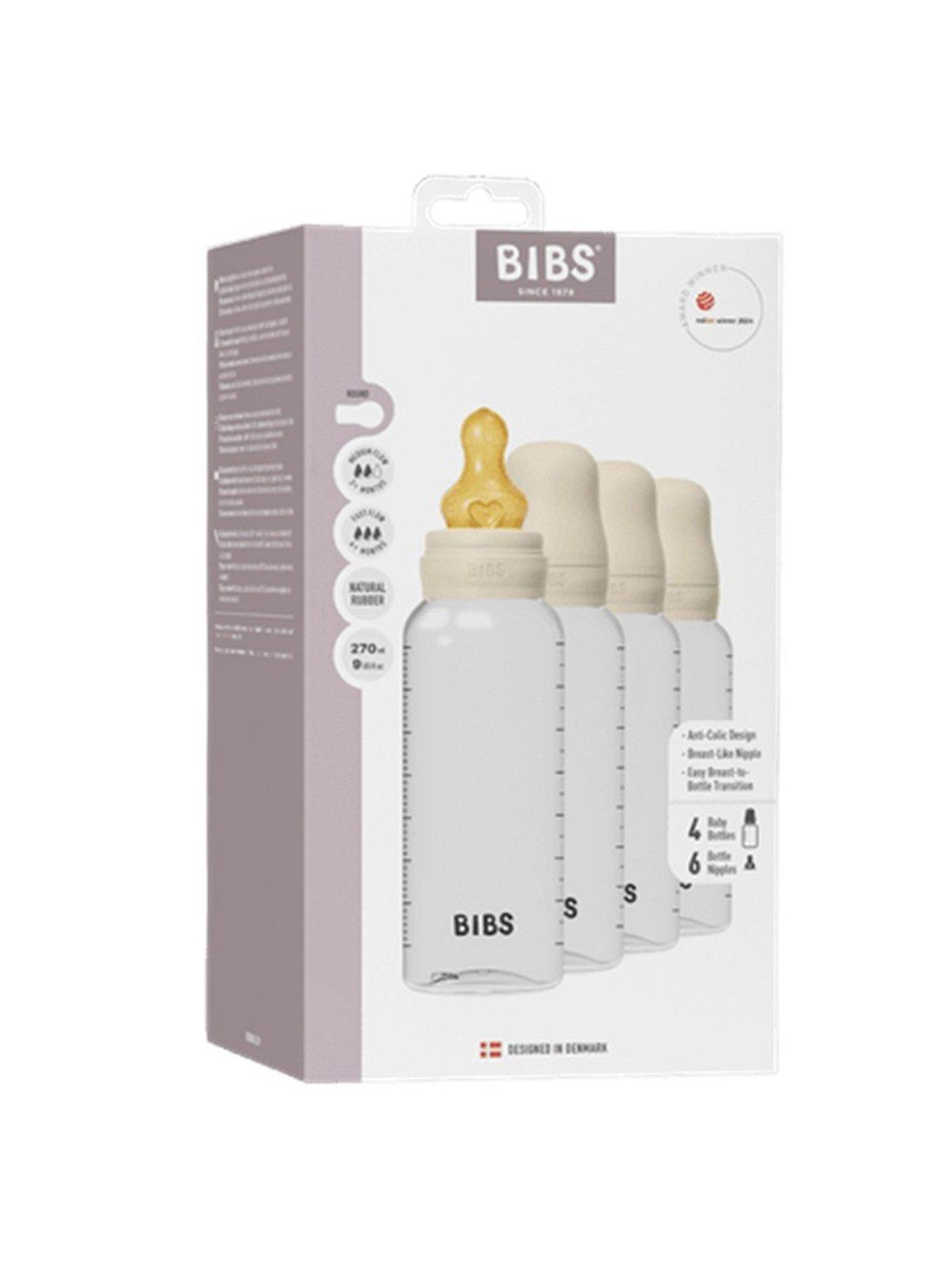 BIBS Baby Bottle Round Latex 4 pack 270 ml - Ivory