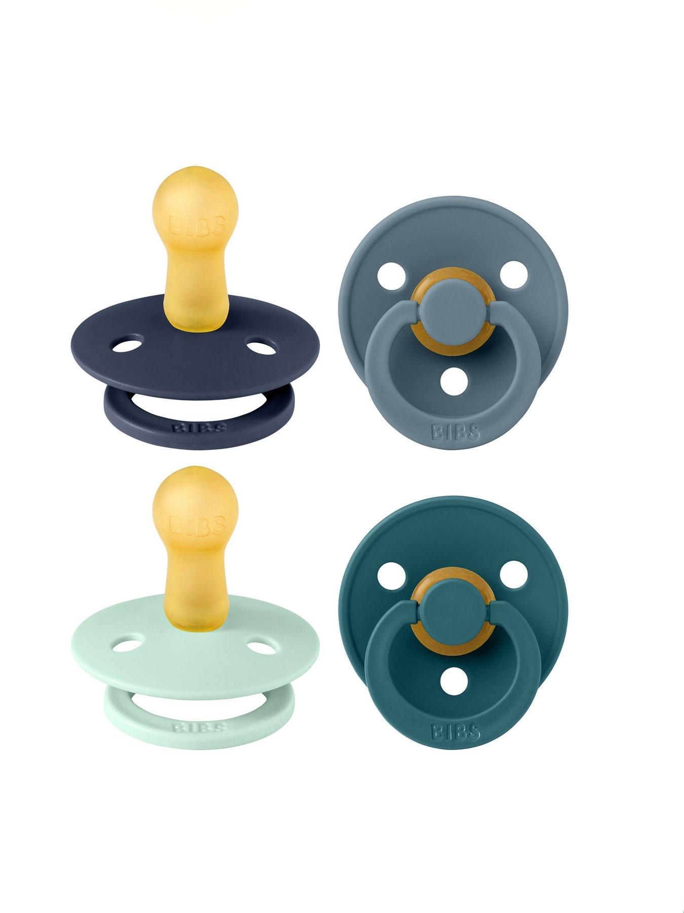 Image 1 of 3 of BIBS Pacifier Colour 4 PACK Latex Size 2 Baby Boy BUNDLE - BLUE