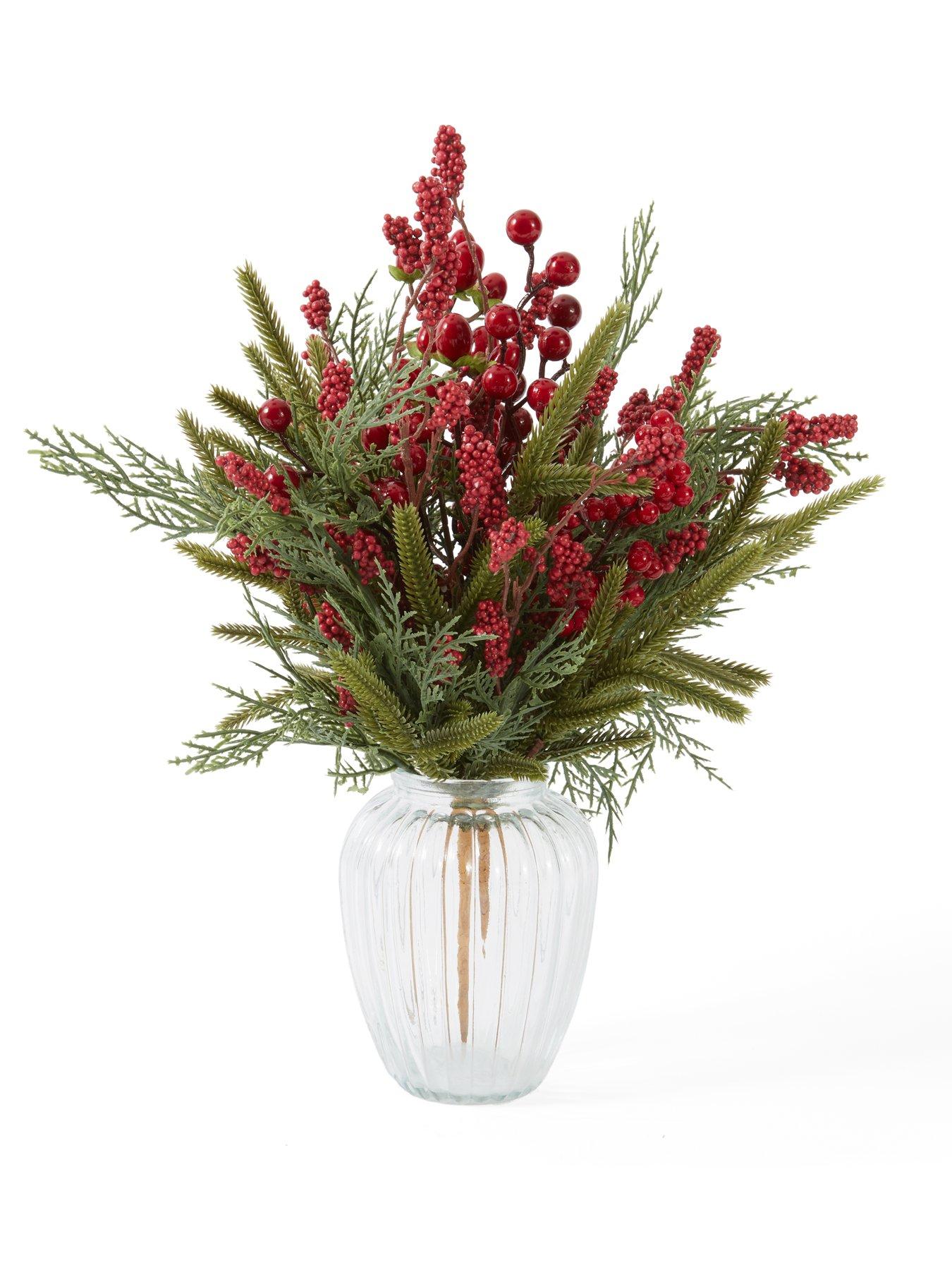 Image 2 of 4 of The Very Collection 35cm Foliage and Berries In Vase Christmas Decoration