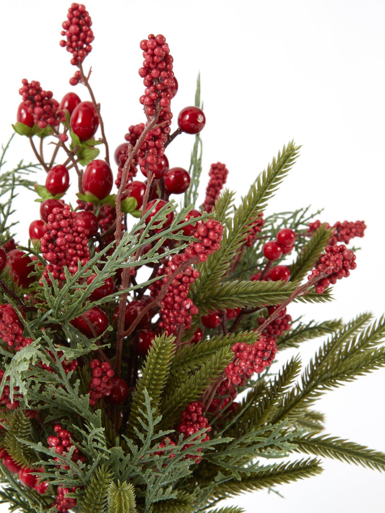 Image 4 of 4 of The Very Collection 35cm Foliage and Berries In Vase Christmas Decoration