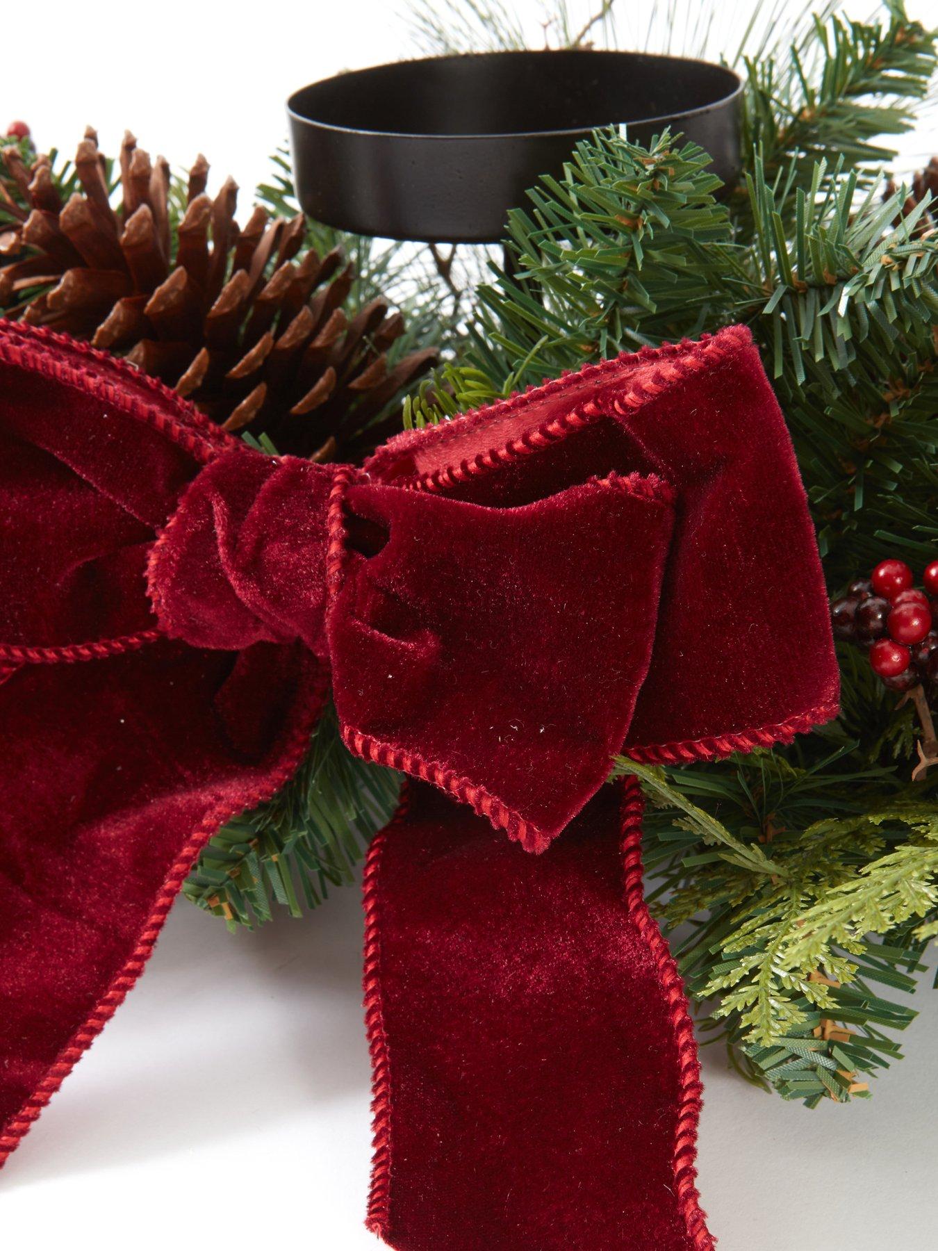 Image 4 of 6 of The Very Collection Pinecones And Red Berries Table Centerpiece