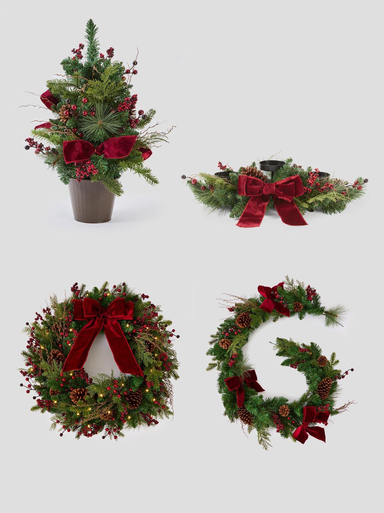 Image 6 of 6 of The Very Collection Pinecones And Red Berries Table Centerpiece