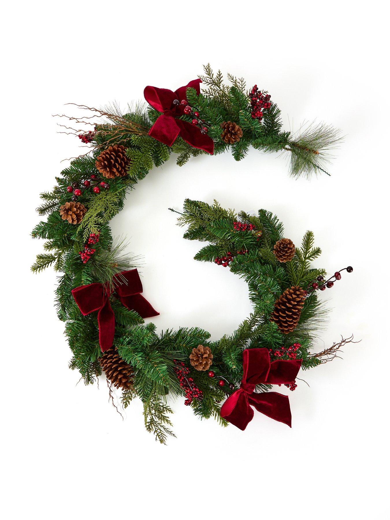 Image 2 of 5 of The Very Collection 180cm Pinecones and Red Berries Christmas Garland