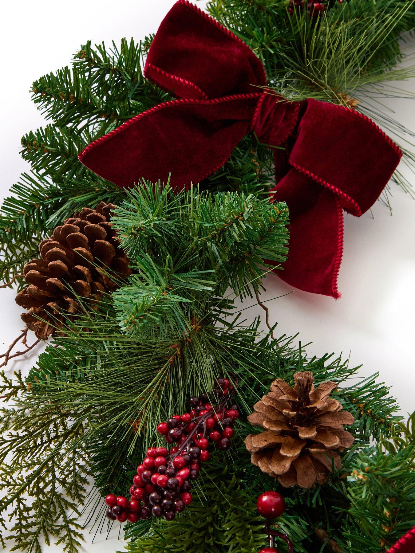 Image 4 of 5 of The Very Collection 180cm Pinecones and Red Berries Christmas Garland