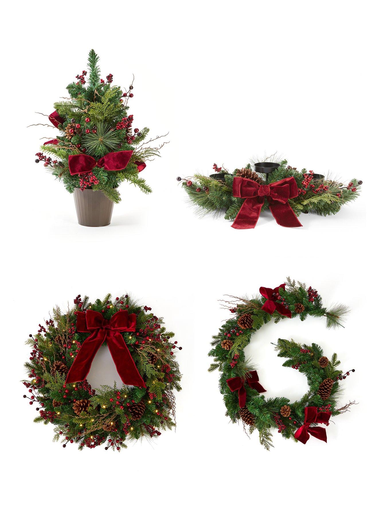 Image 5 of 5 of The Very Collection 180cm Pinecones and Red Berries Christmas Garland