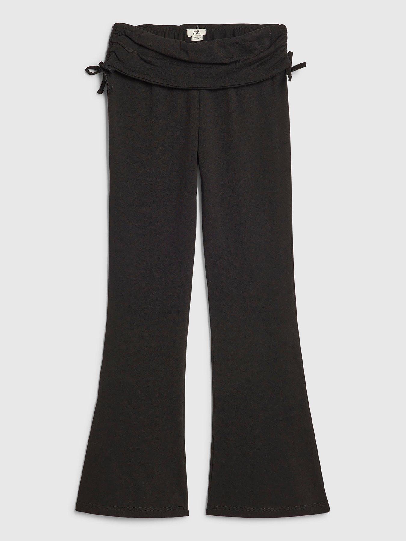 River Island Older Girls Foldover Kickflare Leggings - Black