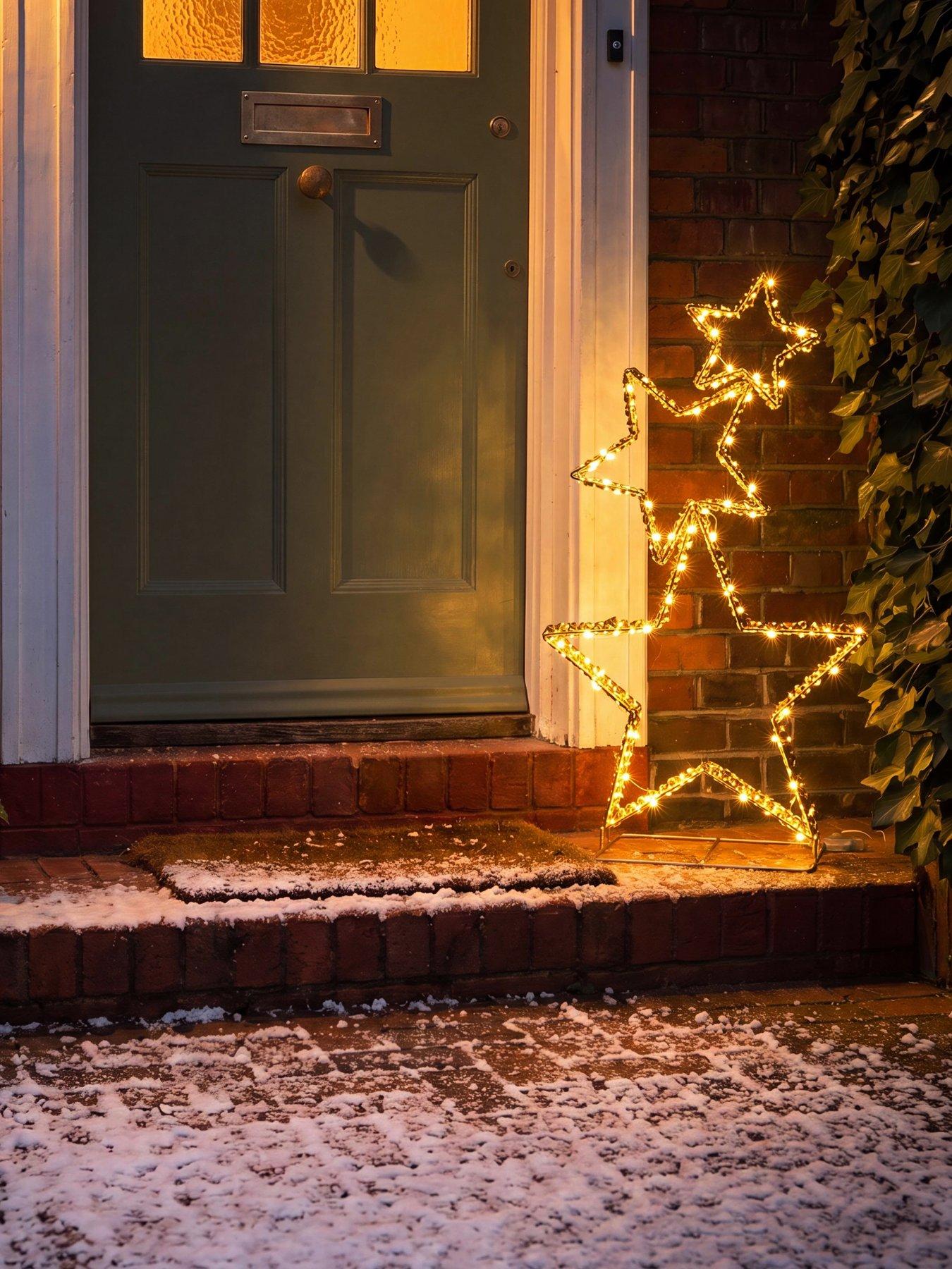 The Very Collection 3 Stacked Stars Outdoor Christmas Light - Copper