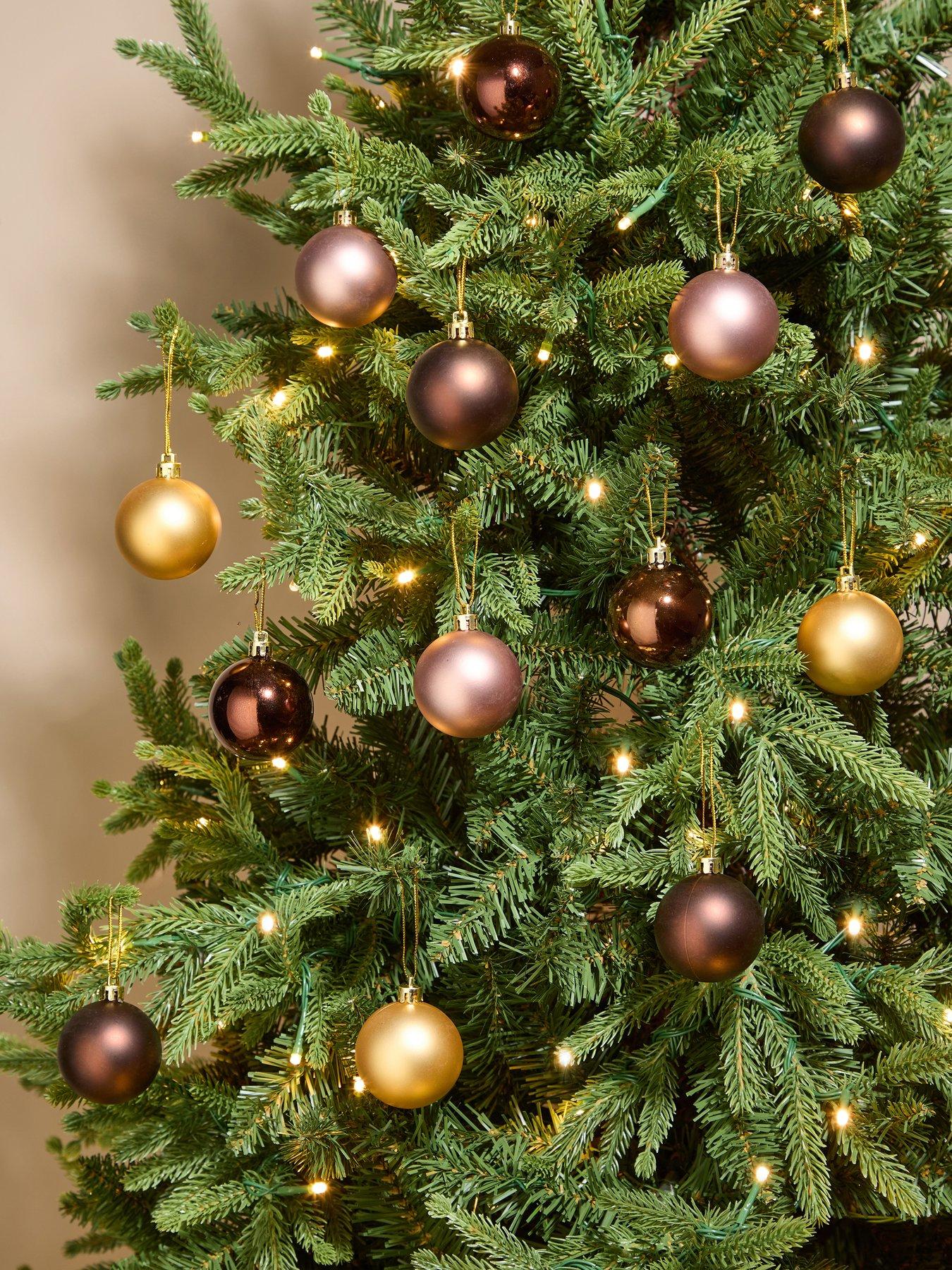 The Very Collection Set Of 50 Bauble Pack - Brown  &  Gold