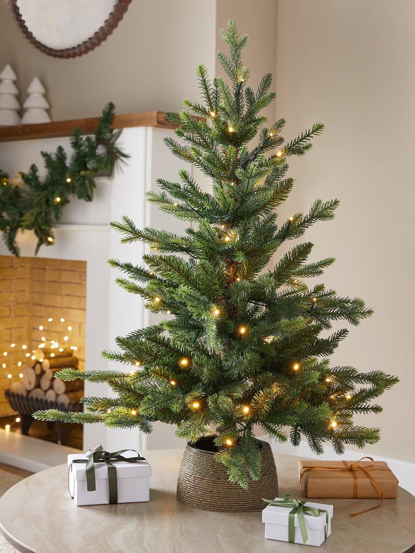 The Very Collection 3ft Pre-lit Christmas Tree In Basket