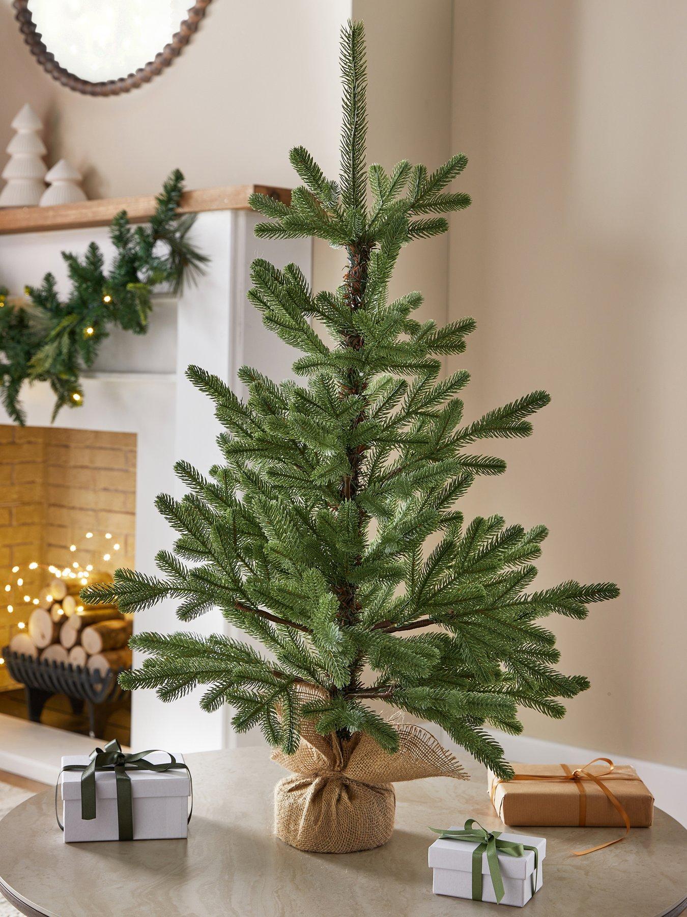 Image 1 of 3 of The Very Collection 3ft Table Top Christmas&nbsp;Tree In Burlap Bag
