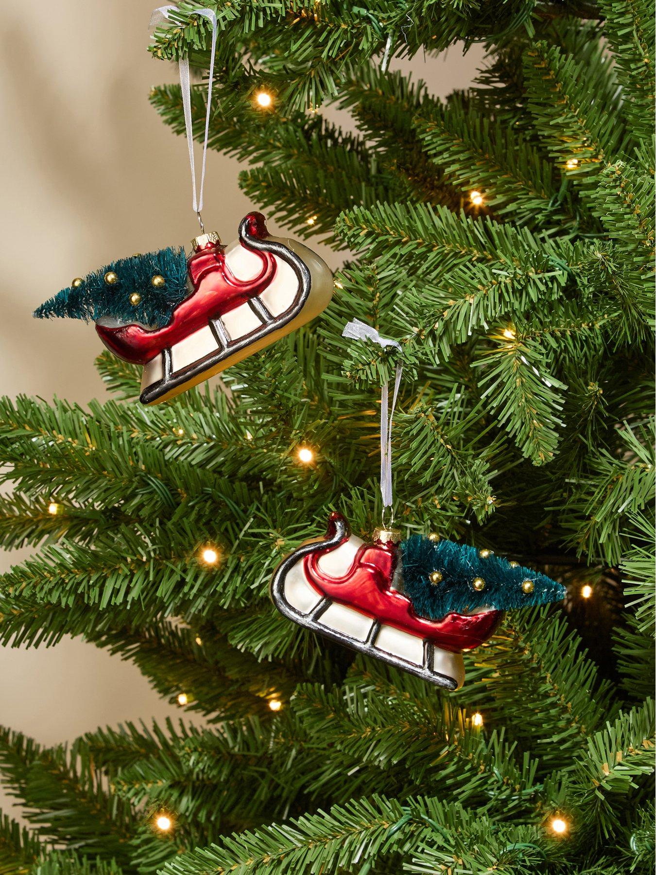 The Very Collection Set of 2 Sledge Christmas Tree Decorations