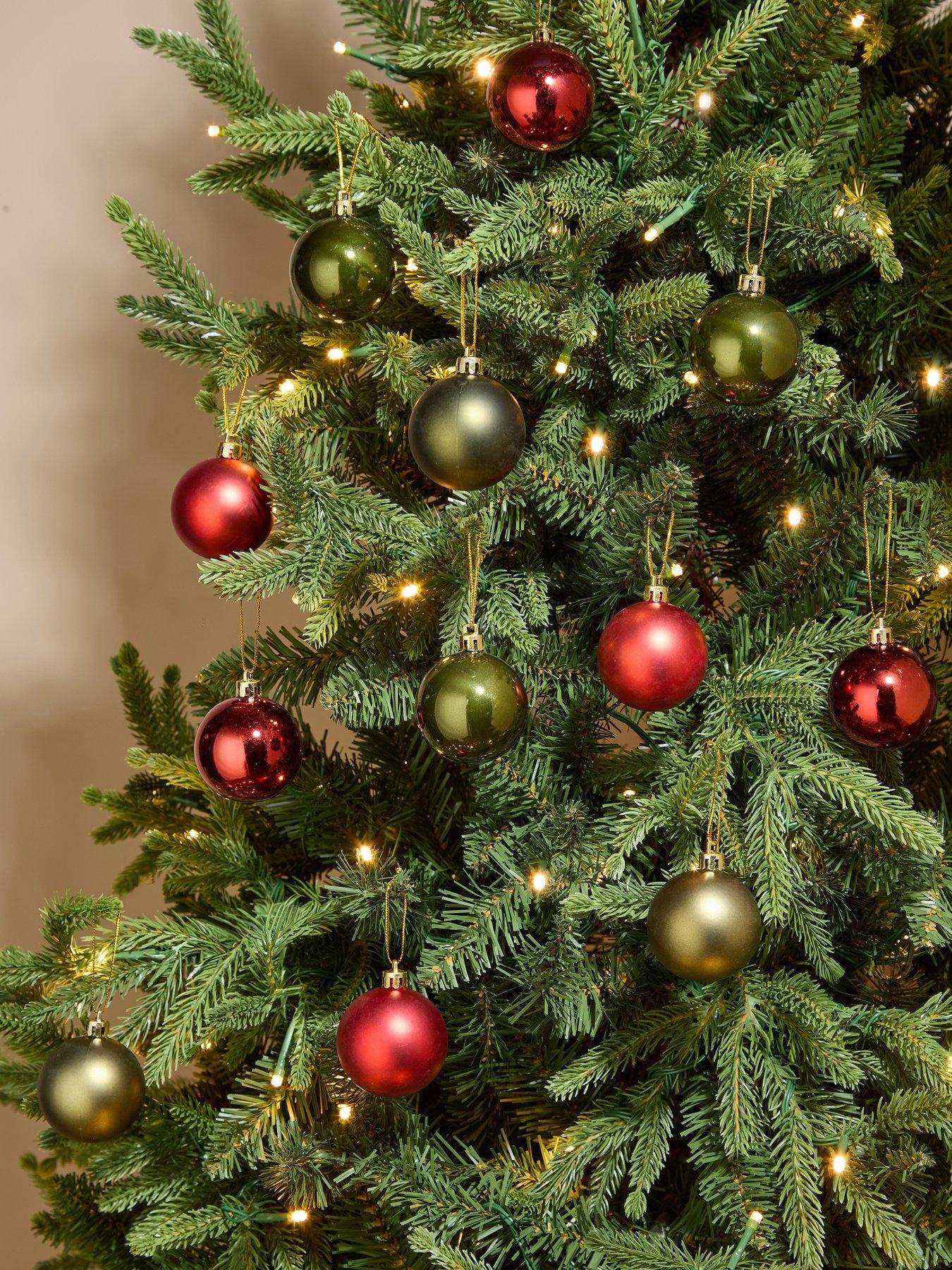 The Very Collection Set Of 50 Bauble Pack - Red  &  Green