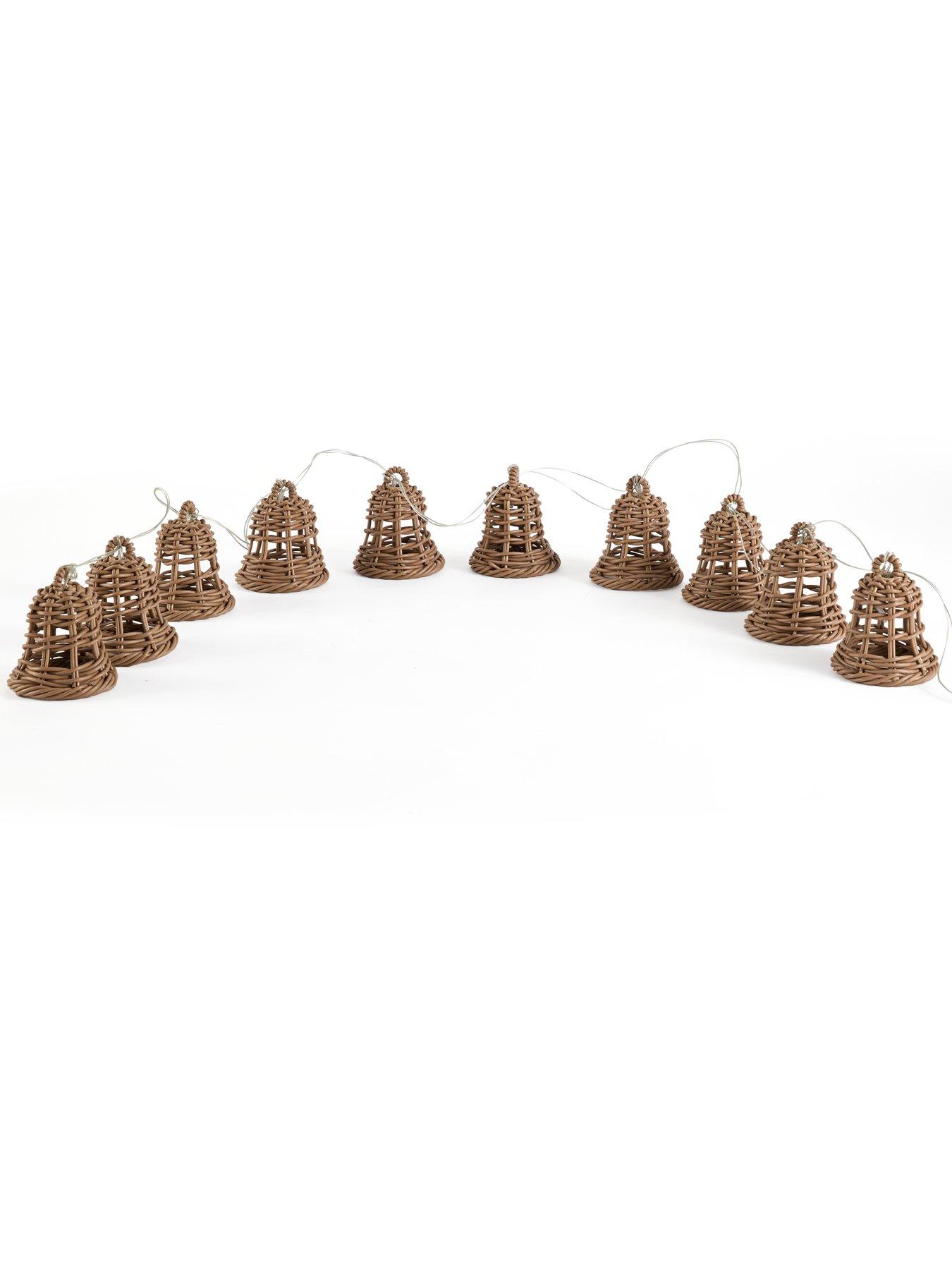 Image 2 of 7 of The Very Collection Rattan Bell Christmas&nbsp;String Lights&nbsp;- 10 Lights