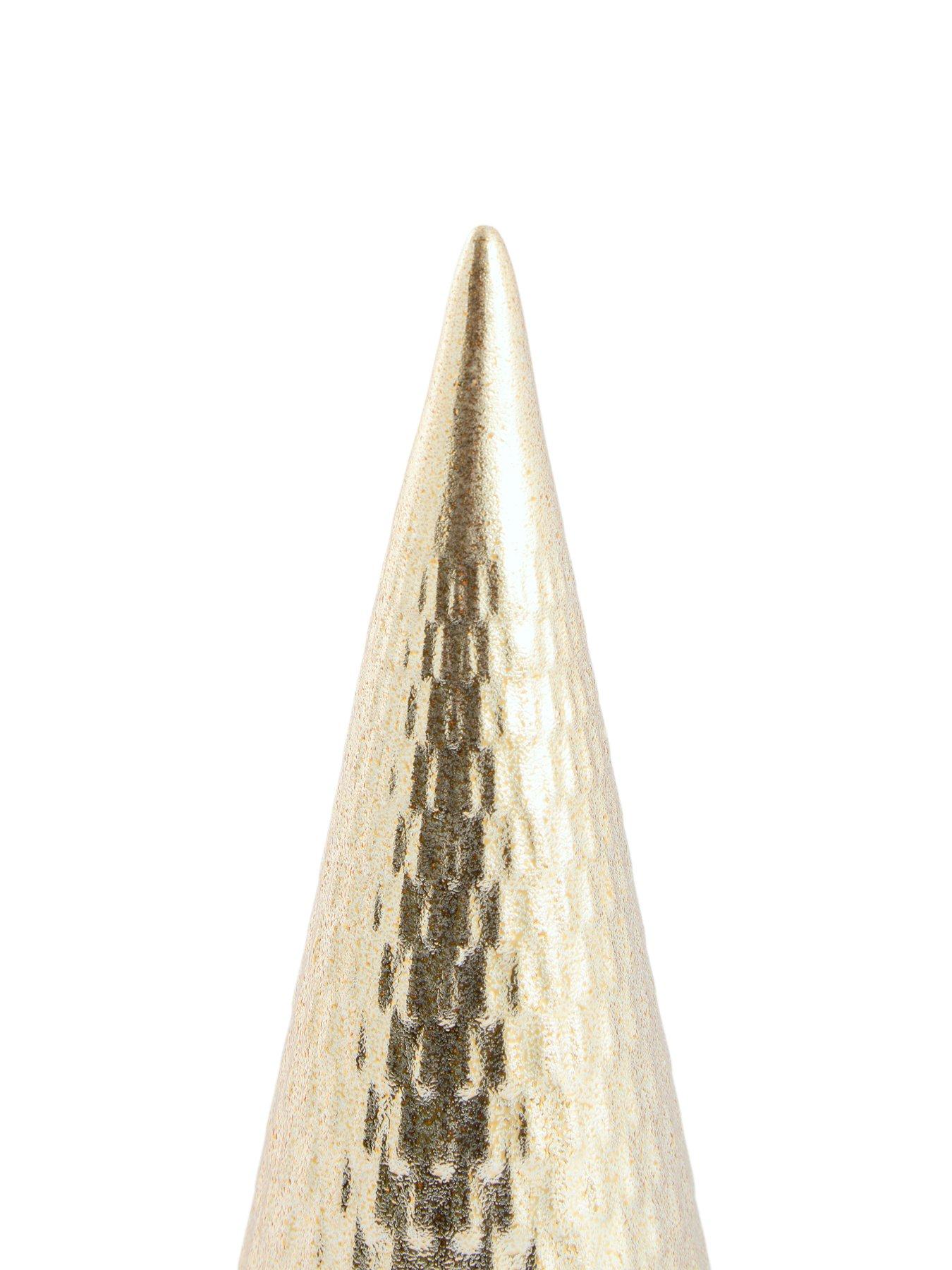 Image 4 of 7 of The Very Collection Set of 2 Hammered Effect Cone Trees&nbsp;- Gold