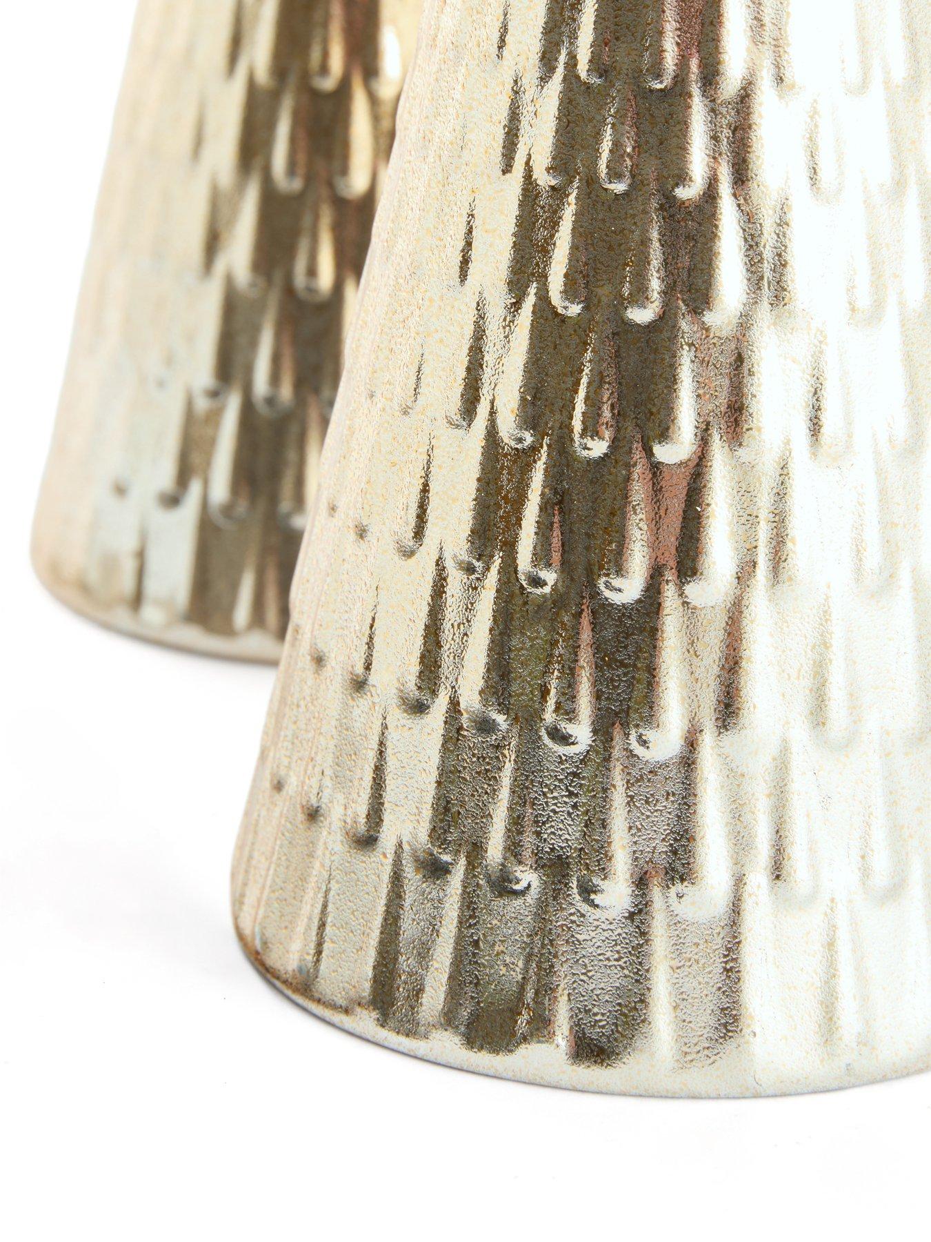 Image 6 of 7 of The Very Collection Set of 2 Hammered Effect Cone Trees&nbsp;- Gold