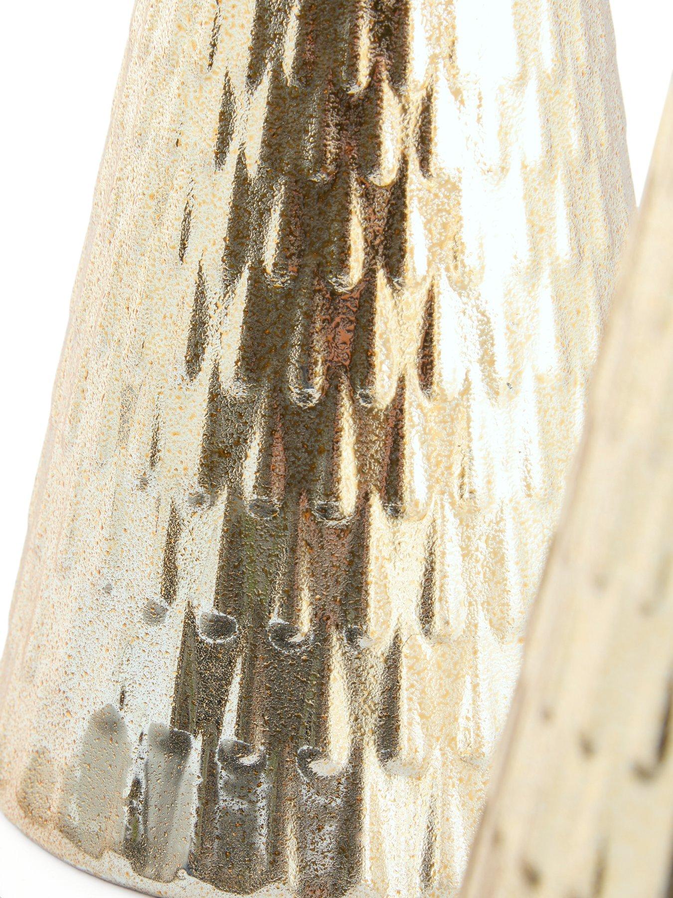 Image 7 of 7 of The Very Collection Set of 2 Hammered Effect Cone Trees&nbsp;- Gold