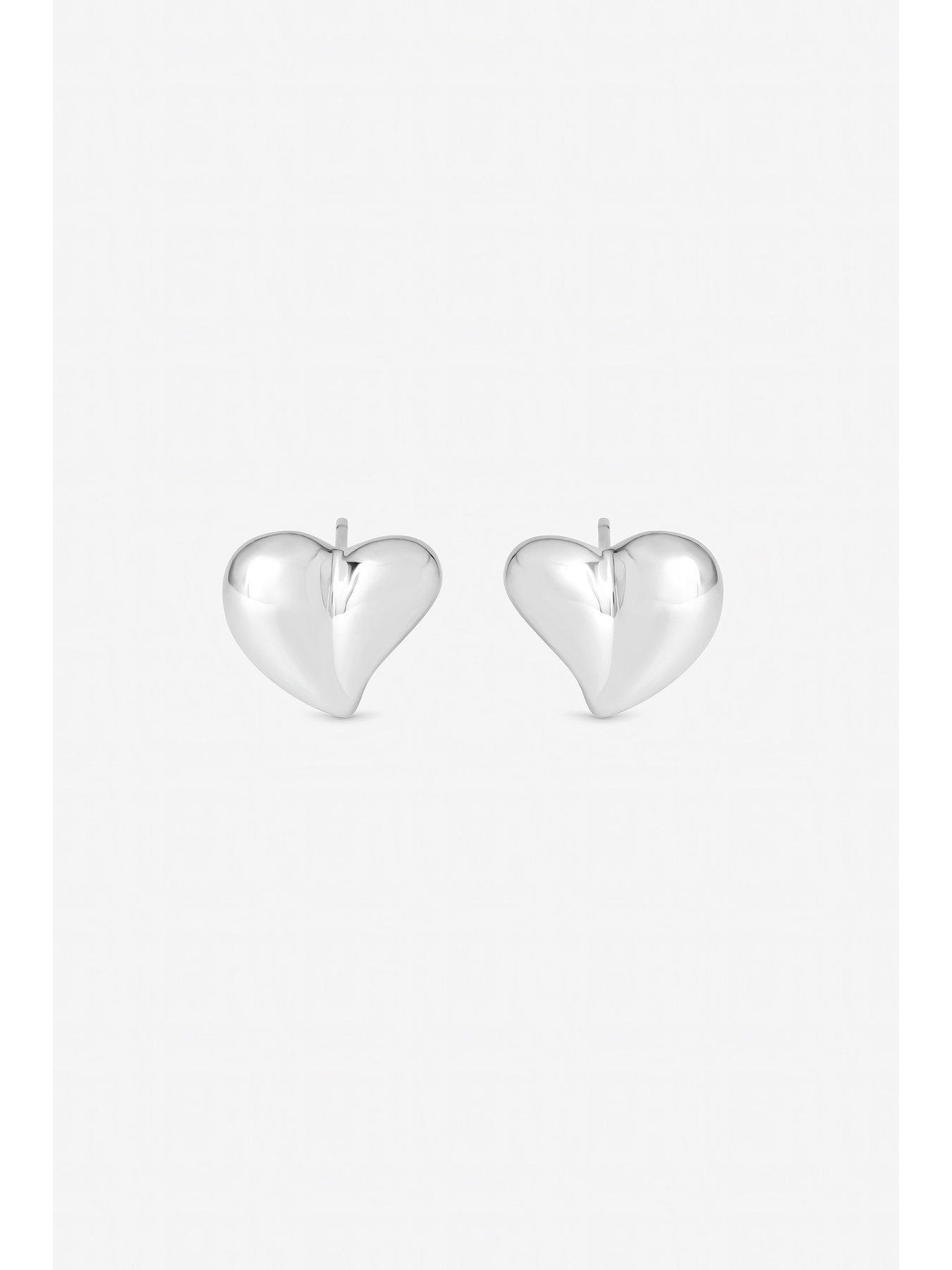 Image 2 of 3 of Inicio Sterling Silver Puff Fluid Heart Studs - Gift Pouch