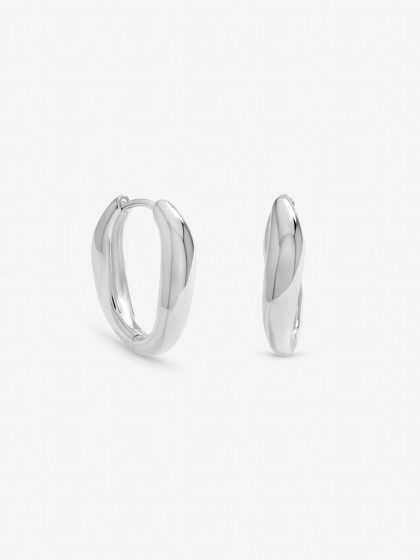 Image 2 of 4 of Inicio Sterling Silver Plated Polished Fluid Twist Hoops
