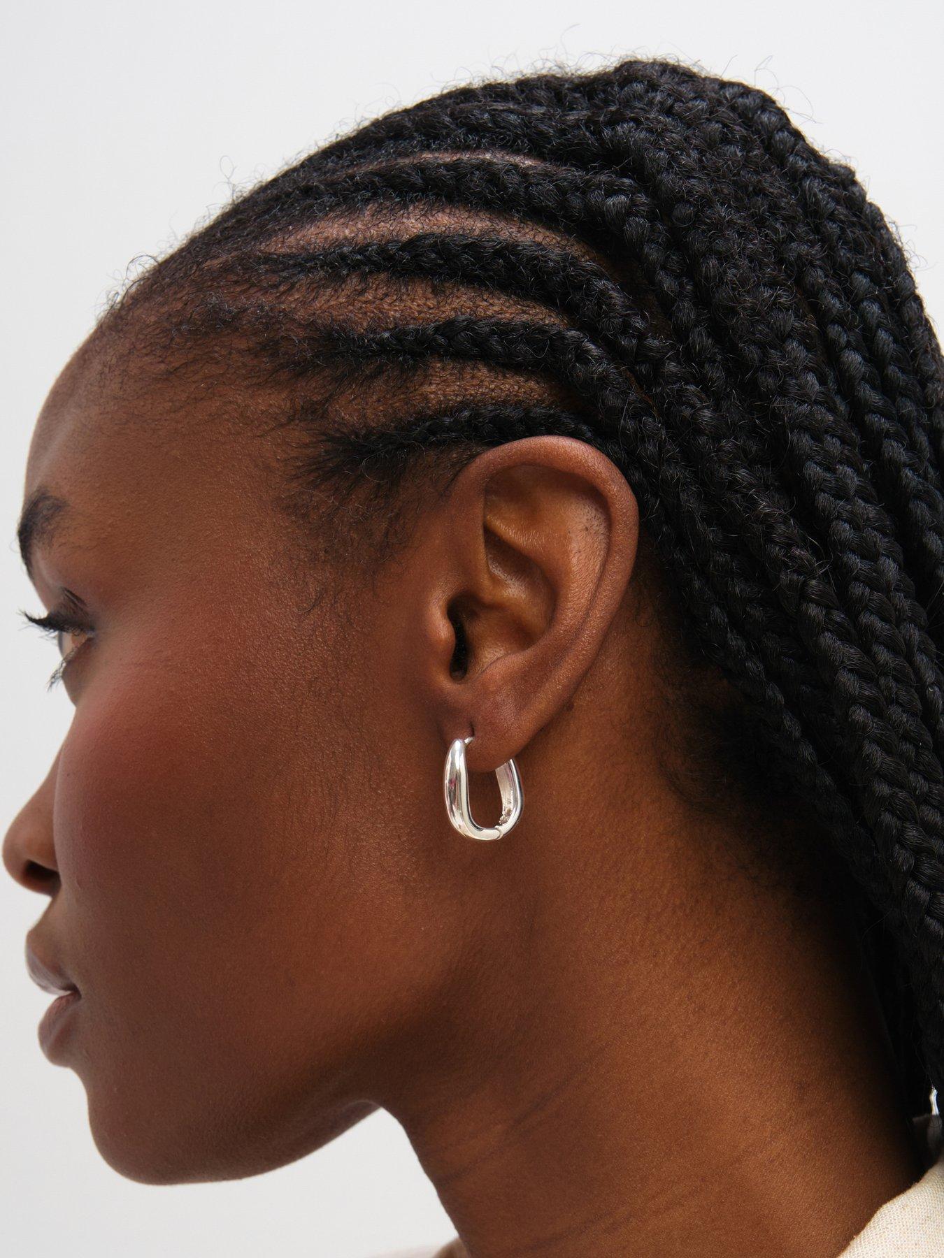 Image 3 of 4 of Inicio Sterling Silver Plated Polished Fluid Twist Hoops