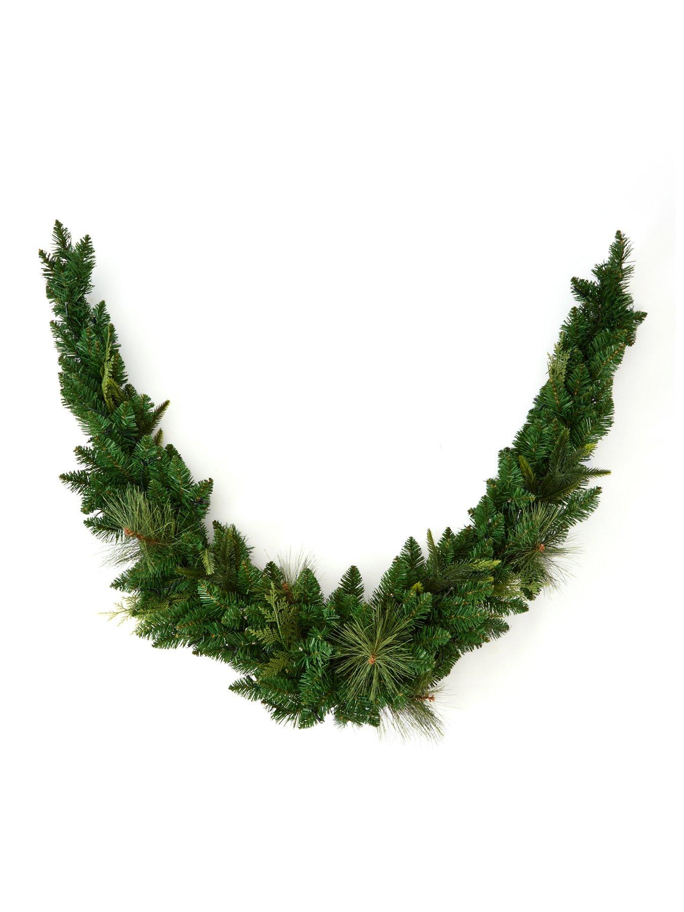 Image 2 of 4 of The Very Collection Prelit Mixed Leaf Christmas&nbsp;Swag - 180 cm