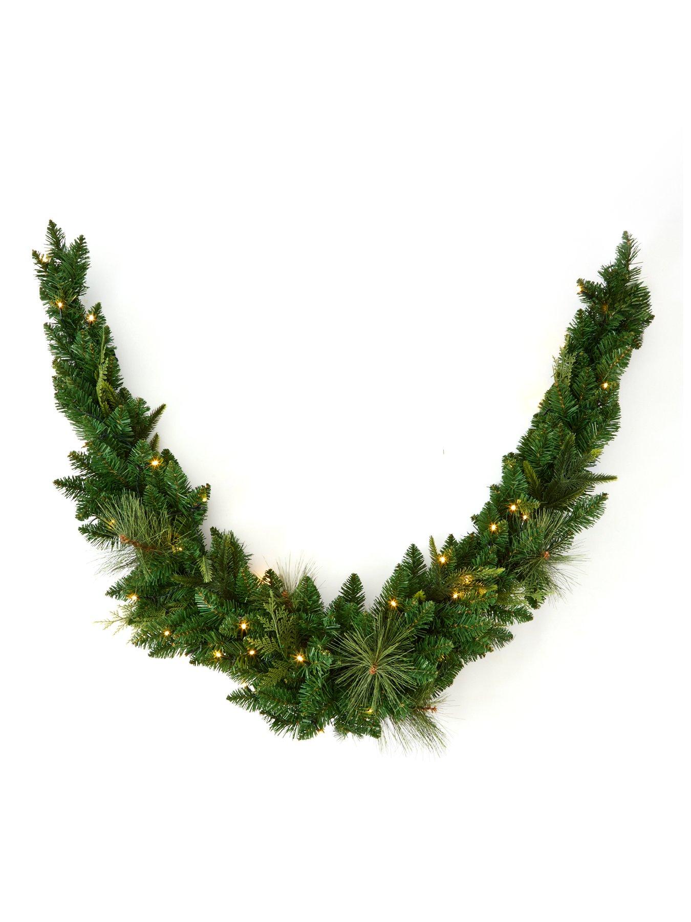 Image 3 of 4 of The Very Collection Prelit Mixed Leaf Christmas&nbsp;Swag - 180 cm