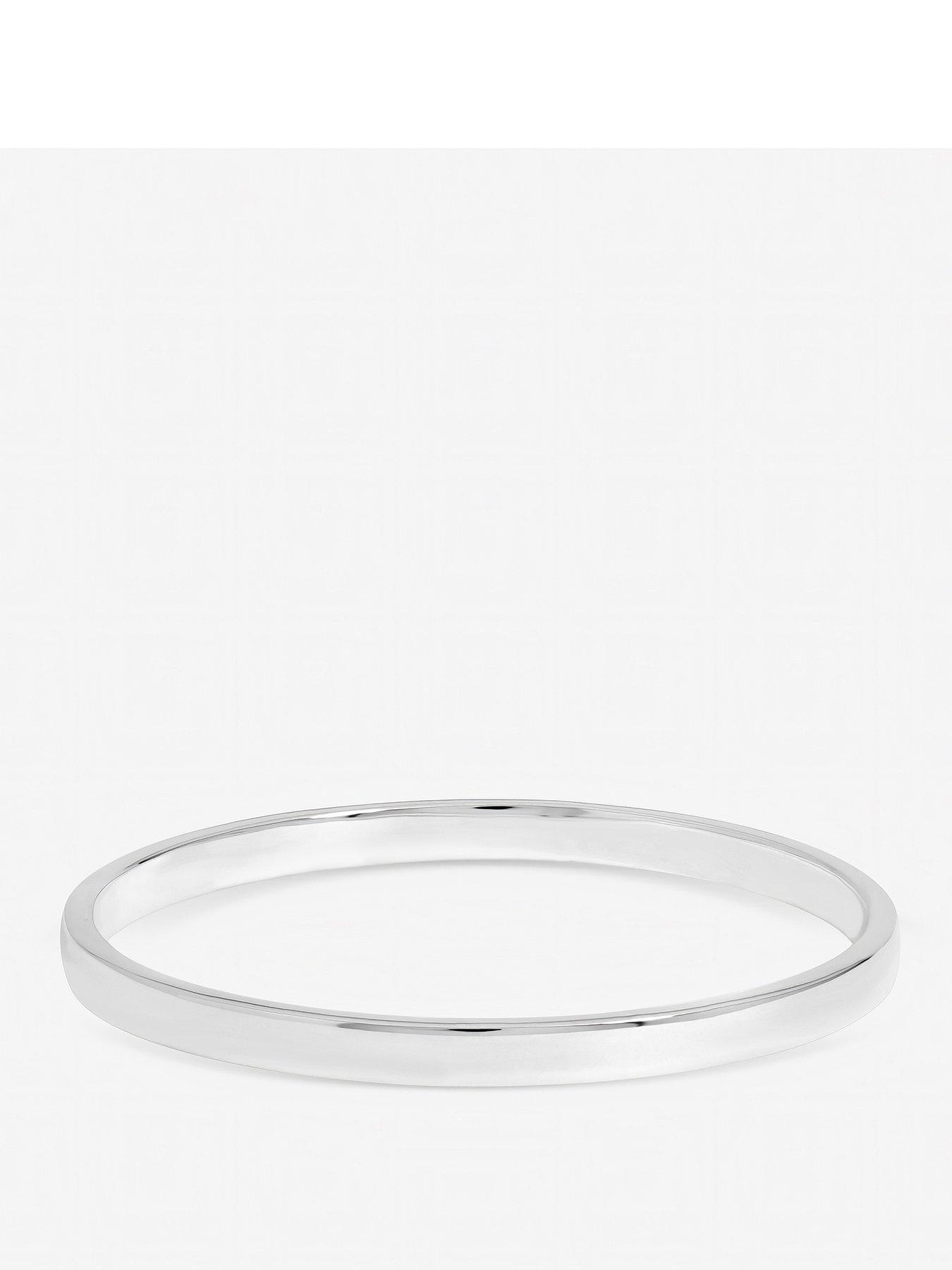 Image 1 of 1 of Inicio Inicio Sterling Silver Plated Polished Bangle - Gift Pouch