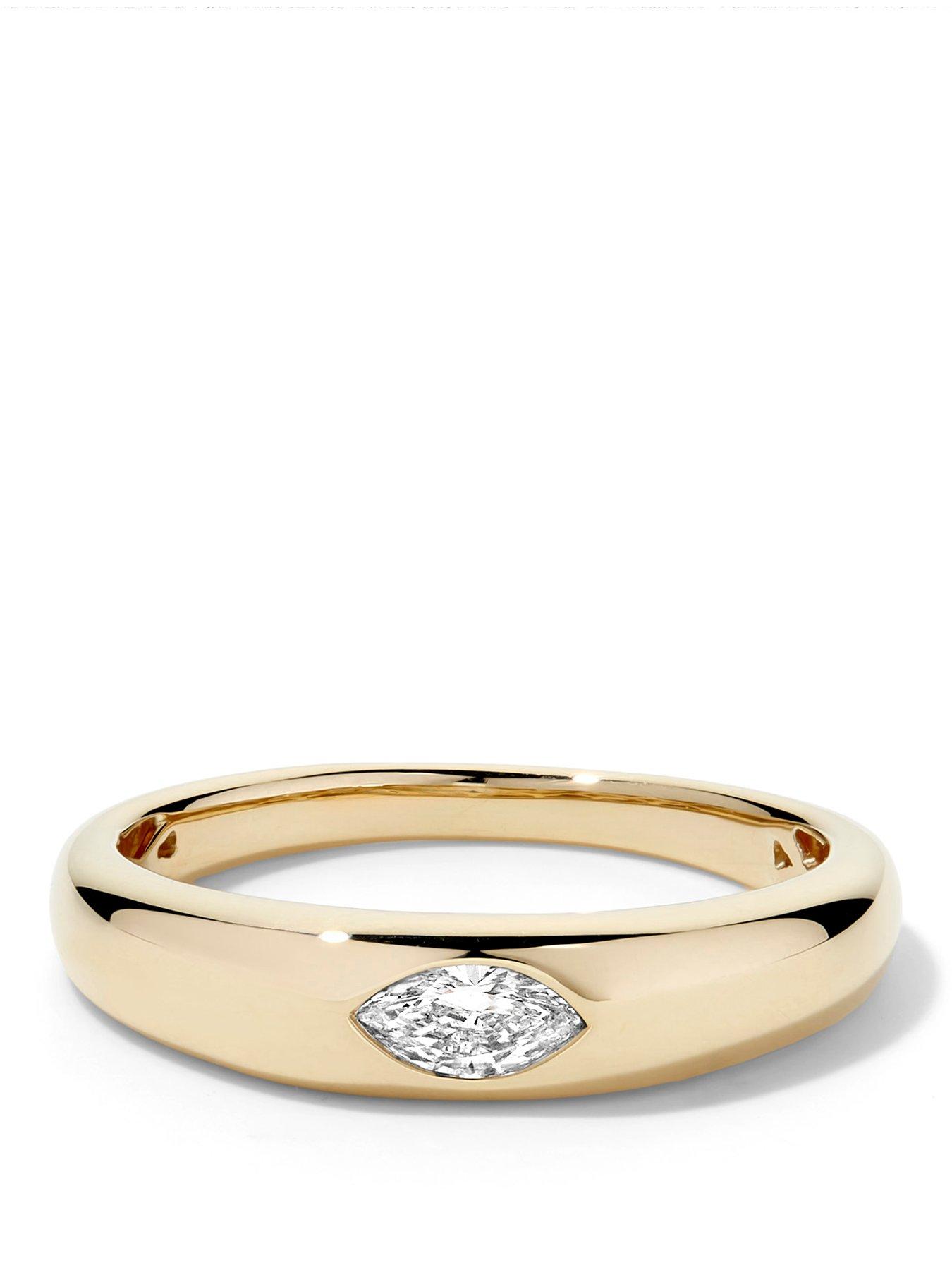 Image 1 of 4 of Created Brilliance Zara 9ct Yellow Gold 0.15ct tw. Lab Grown Diamond East-West Marquise Band Ring