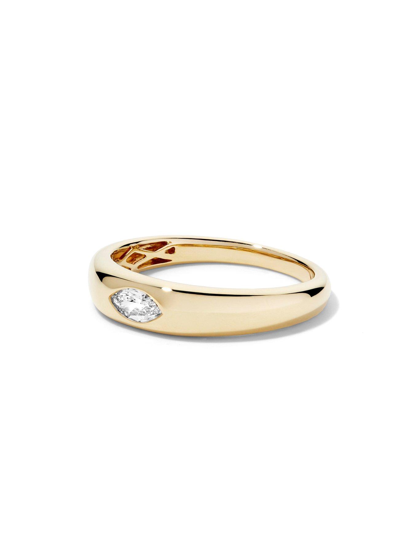 Image 2 of 4 of Created Brilliance Zara 9ct Yellow Gold 0.15ct tw. Lab Grown Diamond East-West Marquise Band Ring