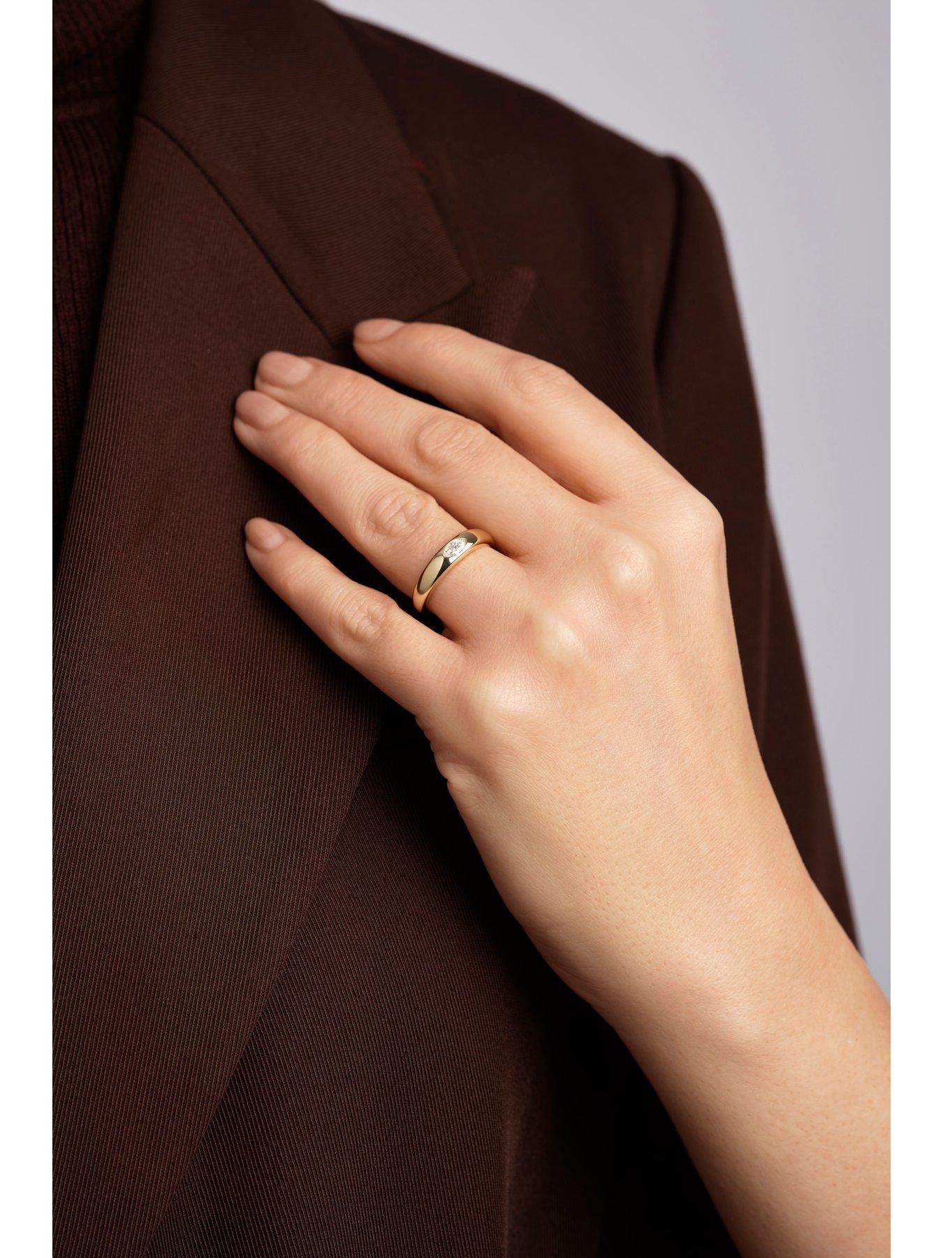 Image 3 of 4 of Created Brilliance Zara 9ct Yellow Gold 0.15ct tw. Lab Grown Diamond East-West Marquise Band Ring
