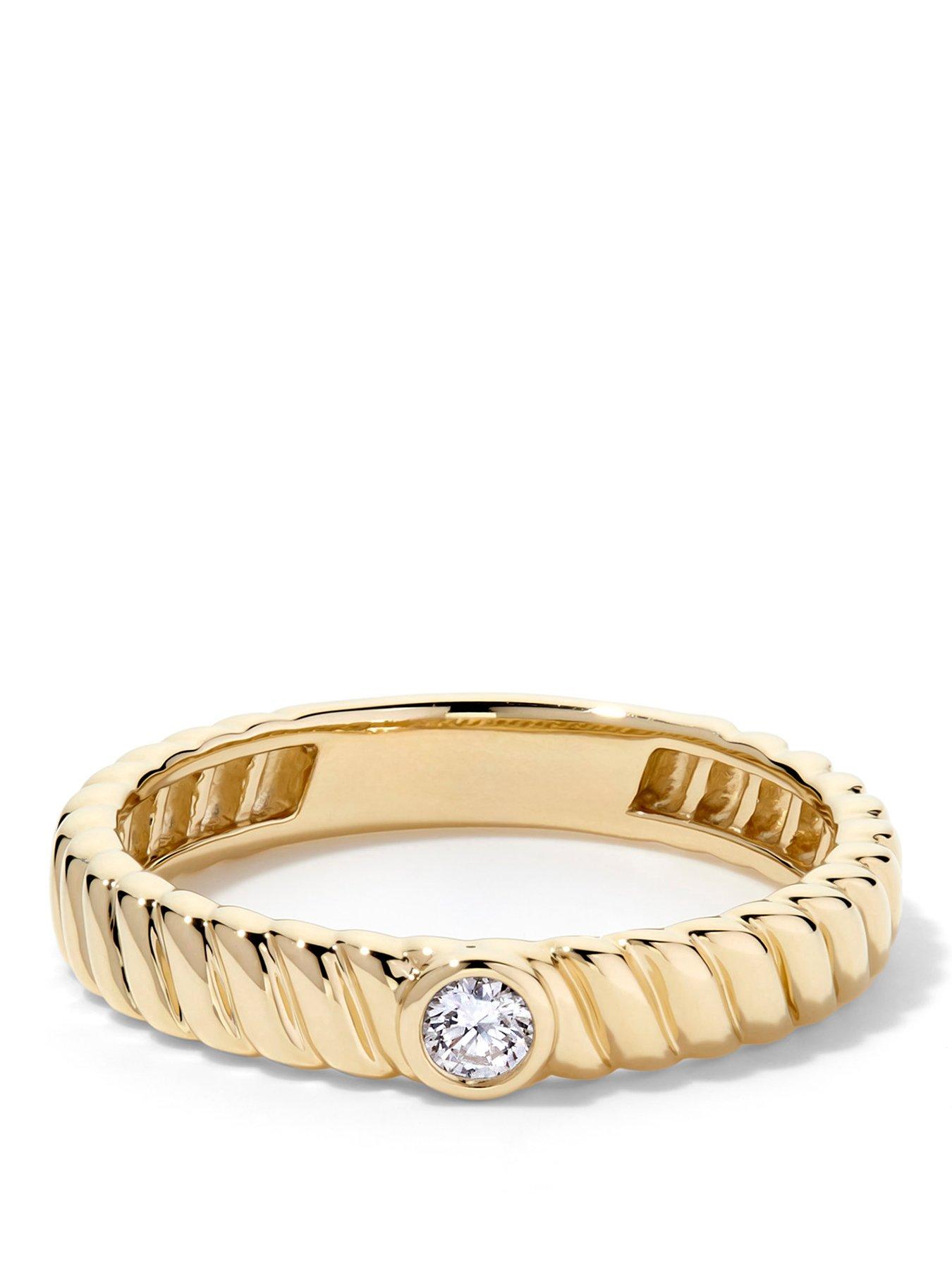 Image 1 of 4 of Created Brilliance Arianna 9ct Yellow Gold Lab Grown Diamond Bezel Set Solitaire Band Ring