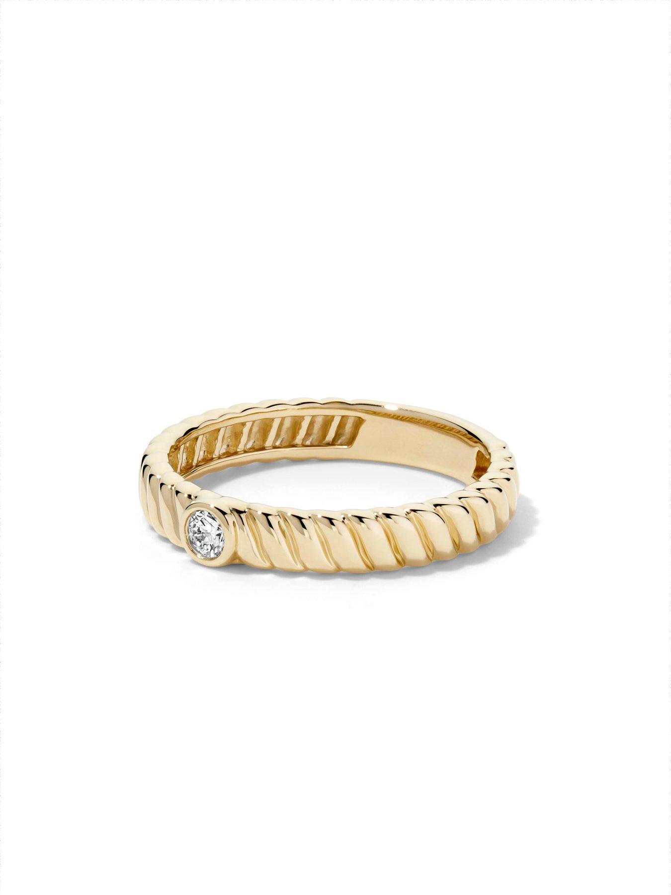 Image 2 of 4 of Created Brilliance Arianna 9ct Yellow Gold Lab Grown Diamond Bezel Set Solitaire Band Ring