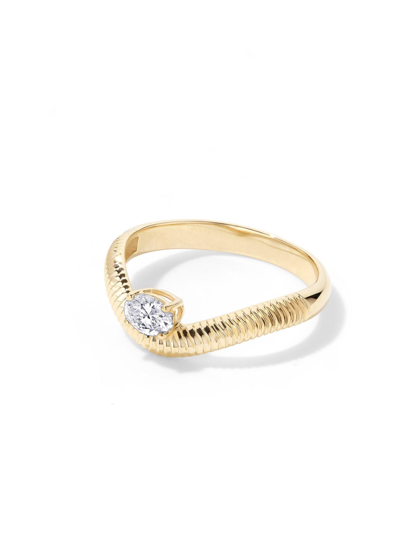 Image 2 of 4 of Created Brilliance Thea 9ct Yellow Gold 0.24ct tw. Lab Grown Diamond Floating Solitaire Band Ring