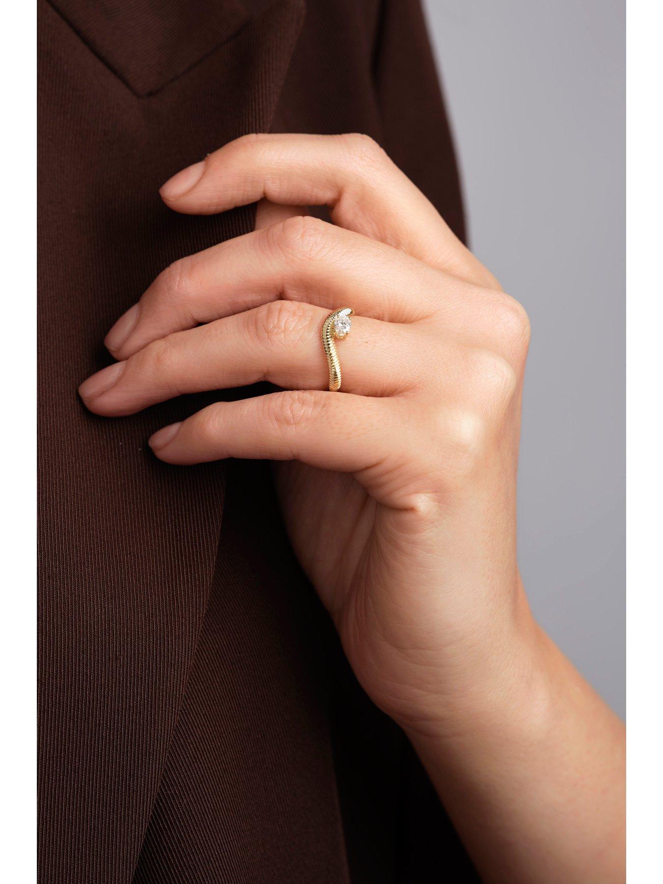 Image 3 of 4 of Created Brilliance Thea 9ct Yellow Gold 0.24ct tw. Lab Grown Diamond Floating Solitaire Band Ring
