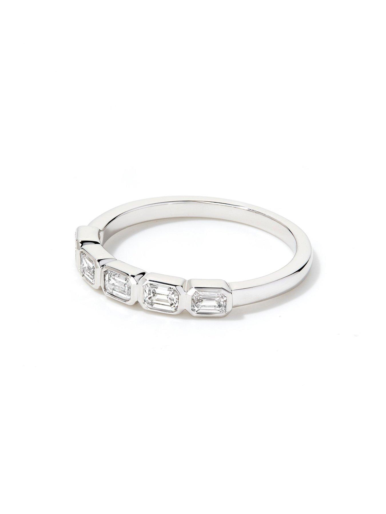 Image 2 of 4 of Created Brilliance Beatrix 9ct White Gold 0.53ct tw. Lab Grown Diamond Radiant Cut 5 Stone Band Ring