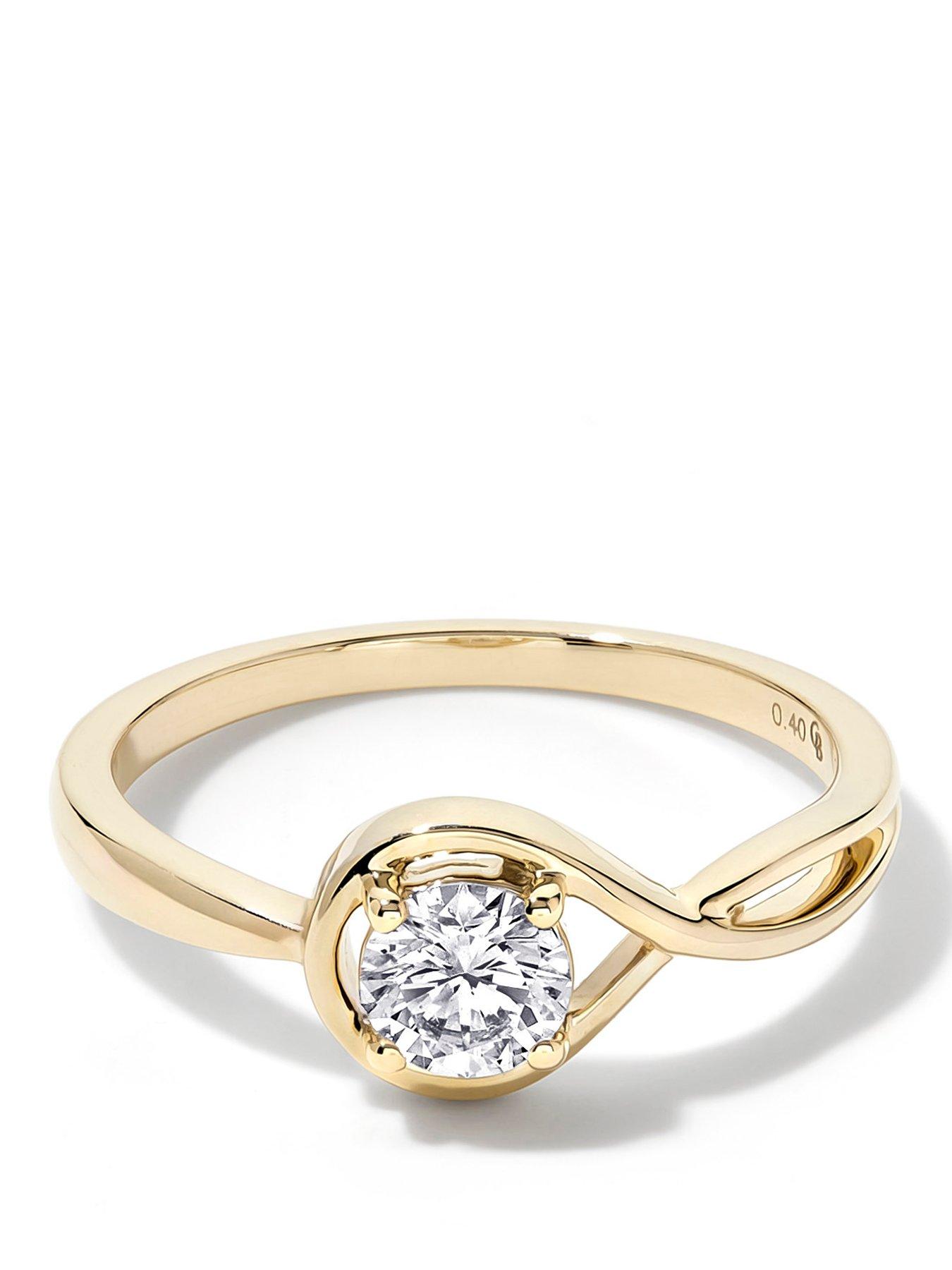 Image 1 of 4 of Created Brilliance Eloise 9ct Yellow Gold 0.40ct tw. Lab Grown Diamond Solitaire Engagement Ring