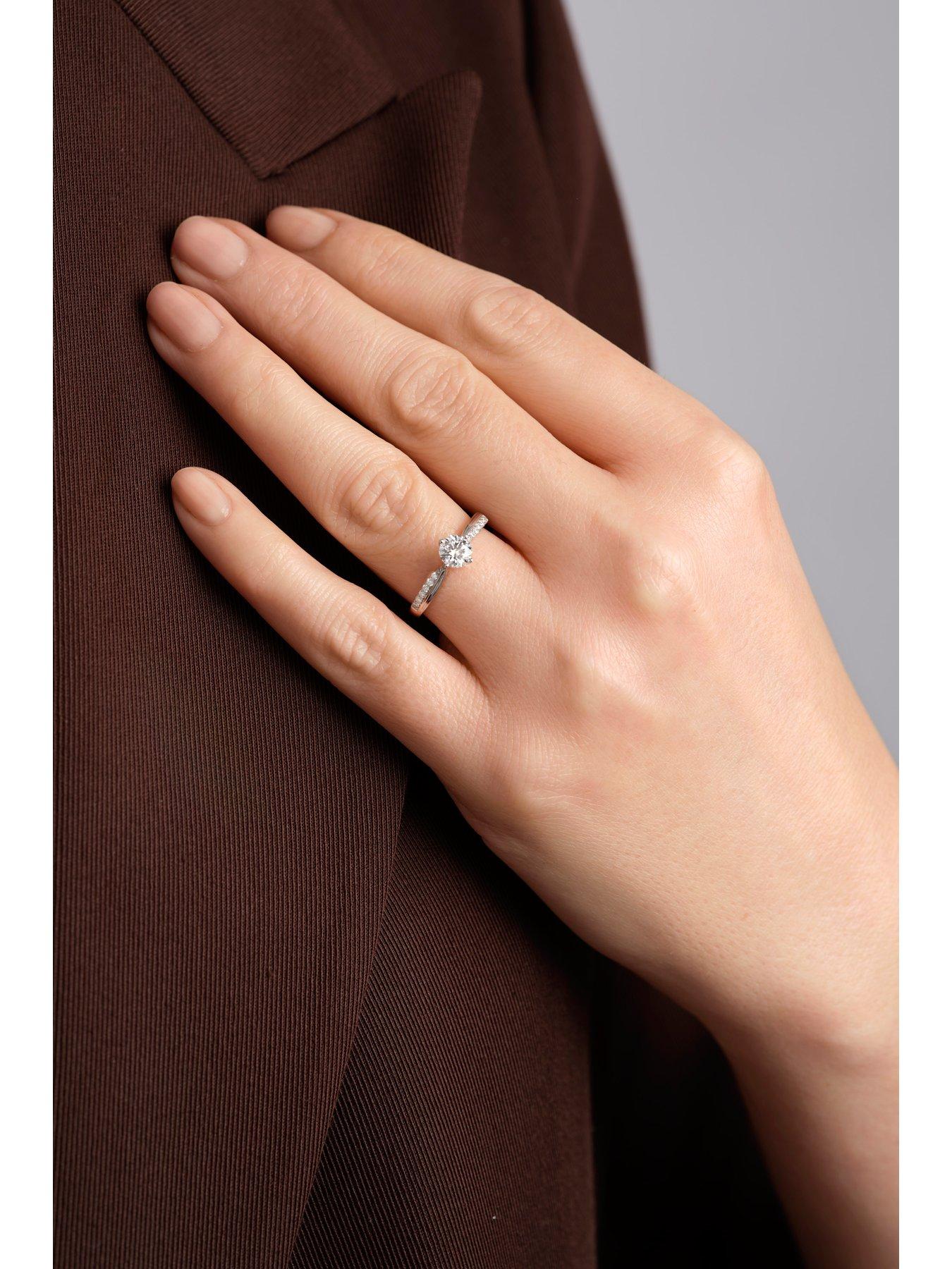 Image 3 of 4 of Created Brilliance Eden 9ct White Gold 0.60ct tw. Lab Grown Diamond Engagement Ring