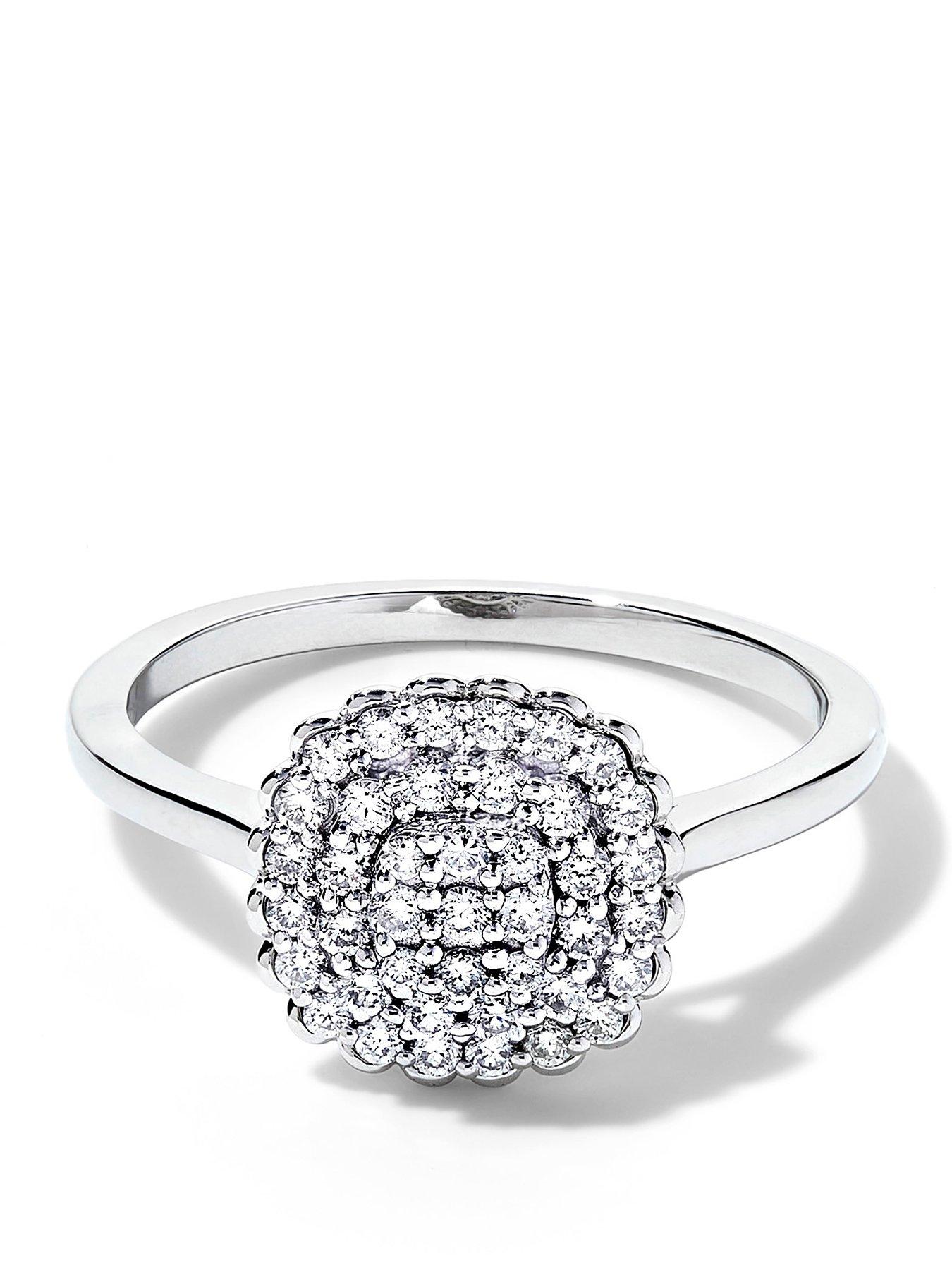 Image 1 of 4 of Created Brilliance Naya 9ct White Gold 0.37ct tw. Lab Grown Diamond Cluster Engagement Ring