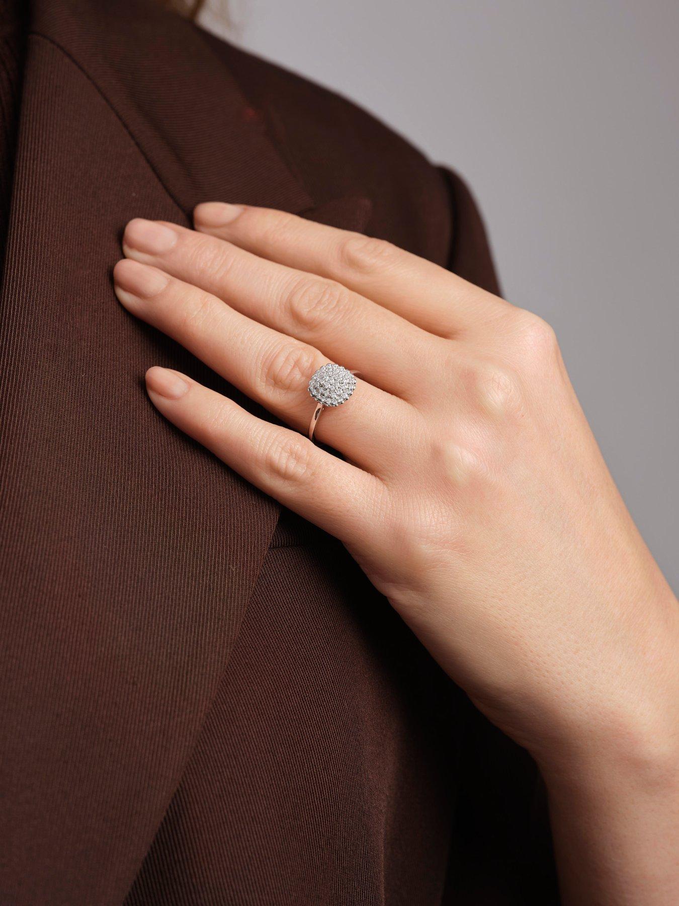 Image 3 of 4 of Created Brilliance Naya 9ct White Gold 0.37ct tw. Lab Grown Diamond Cluster Engagement Ring
