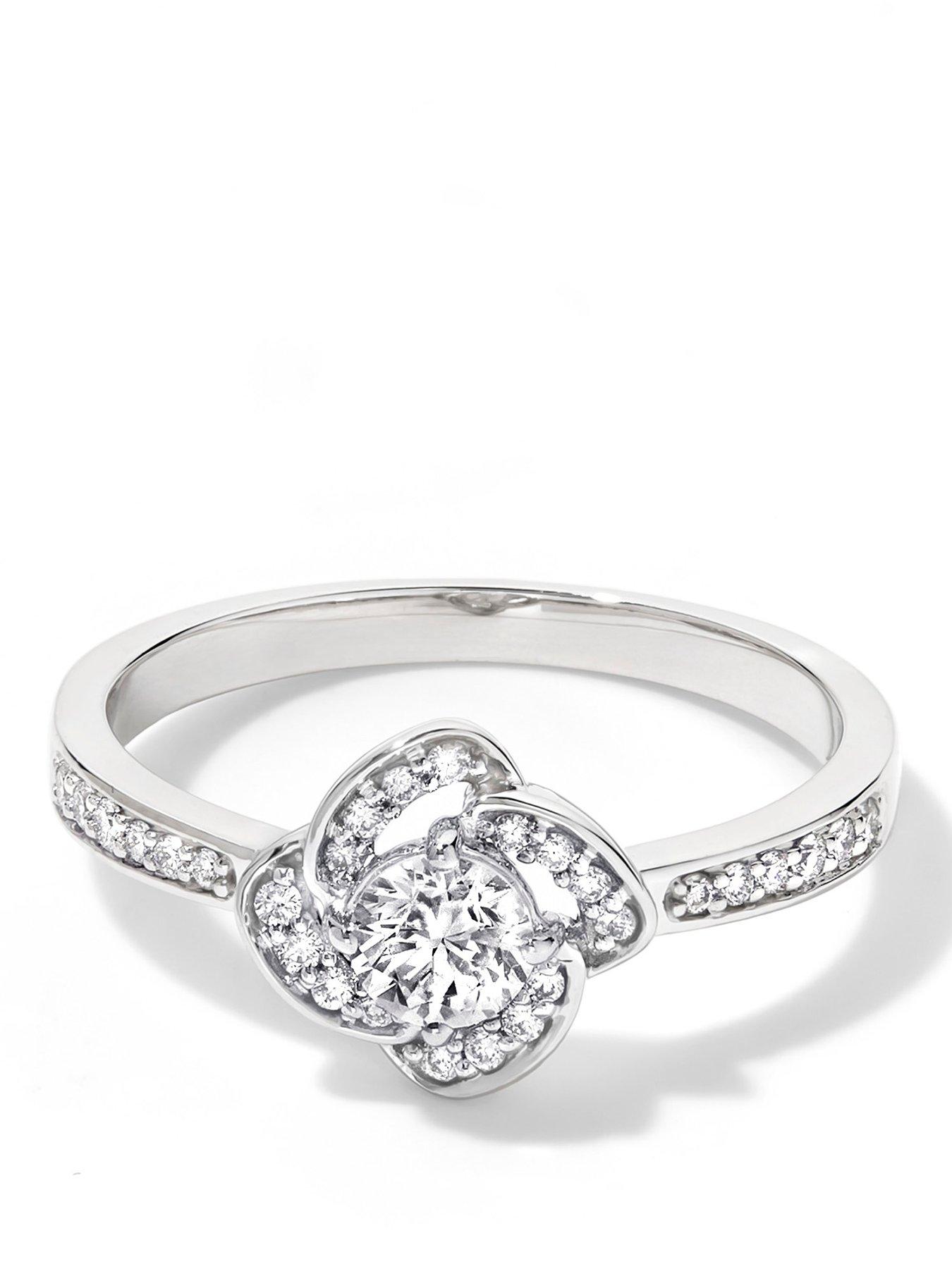 Image 1 of 4 of Created Brilliance Eliana 9ct White Gold 0.44ct tw. Lab Grown Diamond Halo Engagement Ring