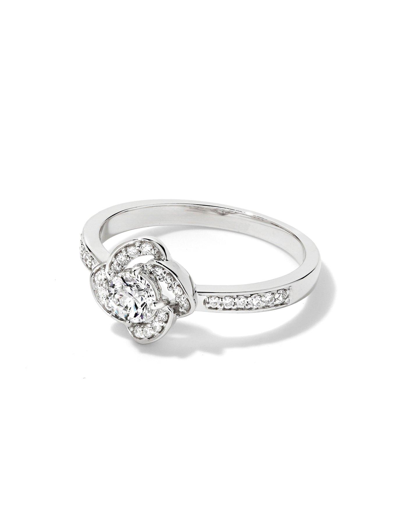 Image 2 of 4 of Created Brilliance Eliana 9ct White Gold 0.44ct tw. Lab Grown Diamond Halo Engagement Ring