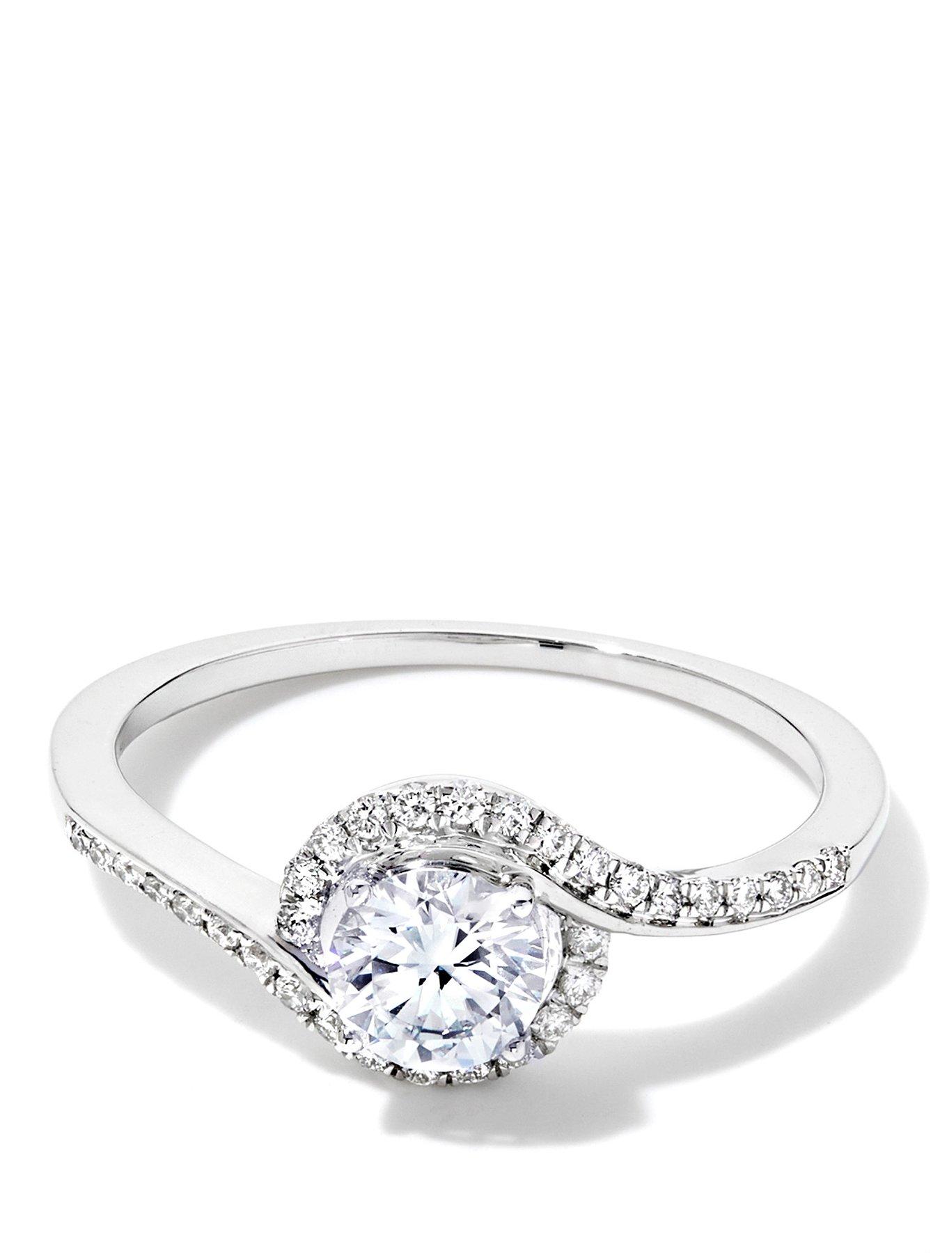 Image 1 of 4 of Created Brilliance Esme 9ct White Gold 0.66ct tw. Lab Grown Diamond Wrap Engagement Ring