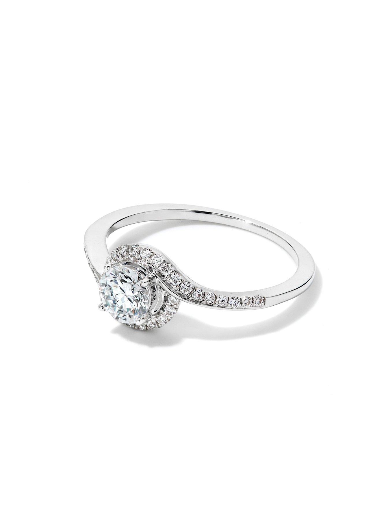 Image 2 of 4 of Created Brilliance Esme 9ct White Gold 0.66ct tw. Lab Grown Diamond Wrap Engagement Ring