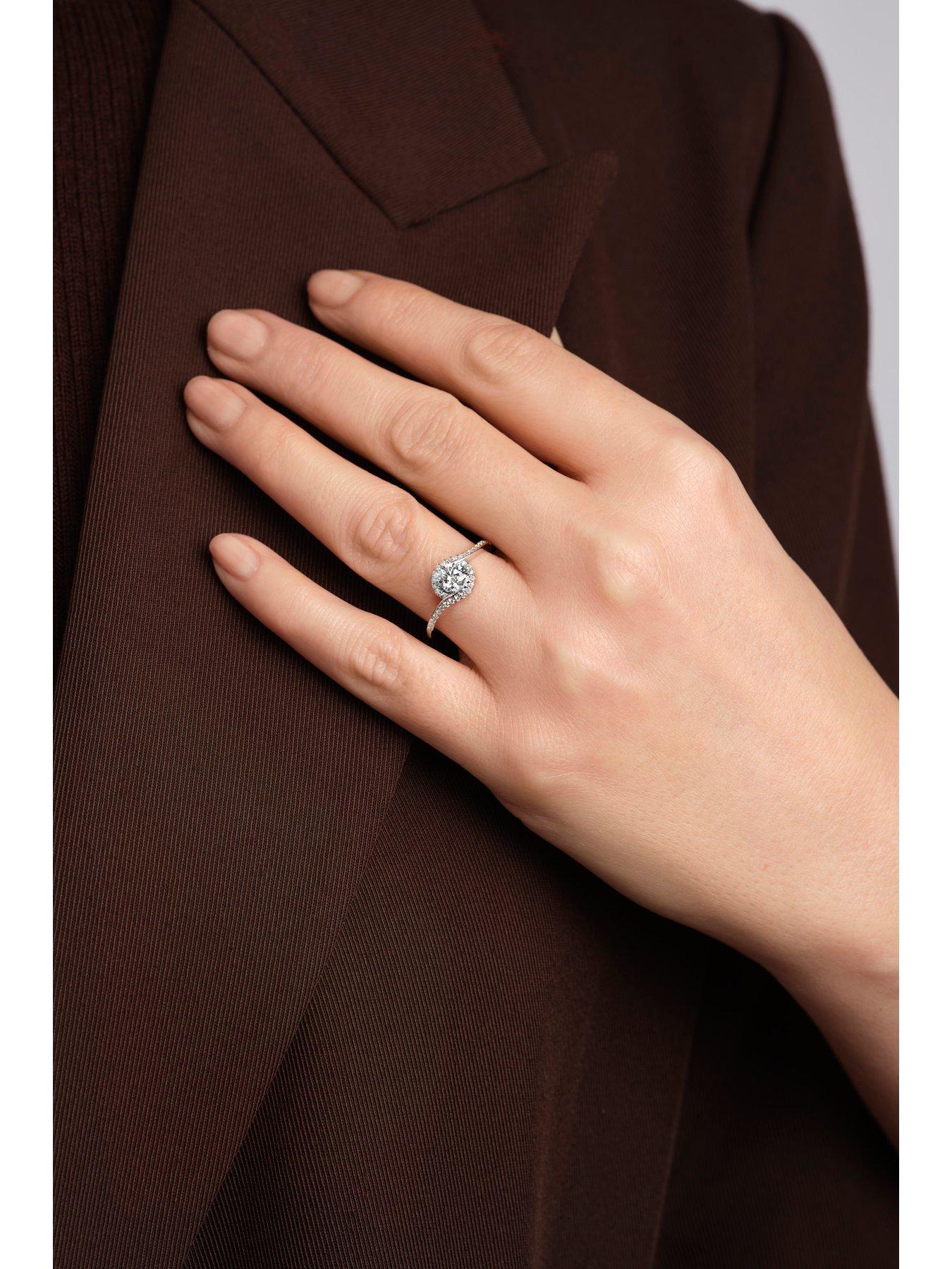 Image 3 of 4 of Created Brilliance Esme 9ct White Gold 0.66ct tw. Lab Grown Diamond Wrap Engagement Ring