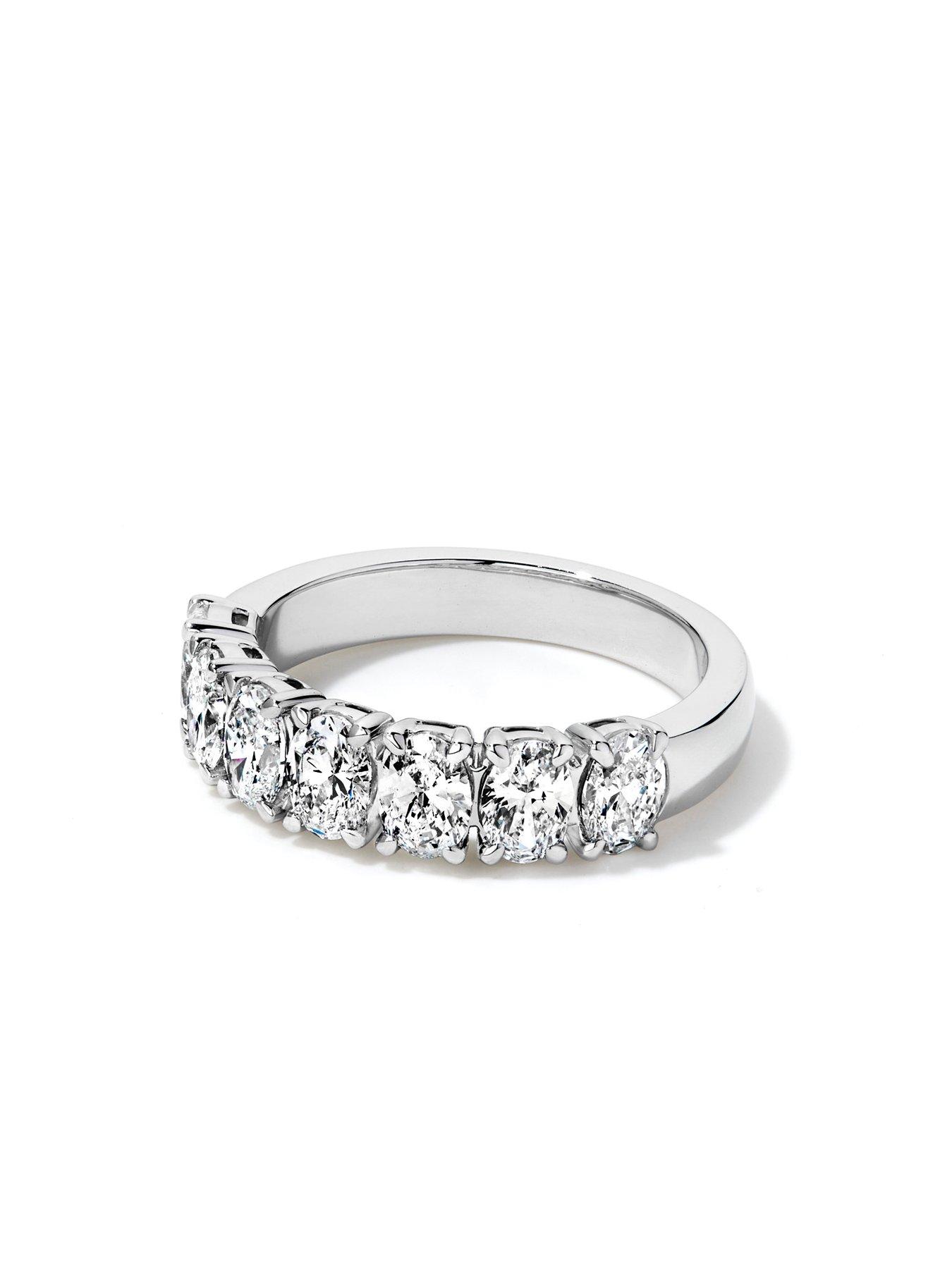 Image 2 of 4 of Created Brilliance Carmen 9ct White Gold 1.69ct tw. Lab Grown Diamond Oval Seven Stone Eternity Band Ring