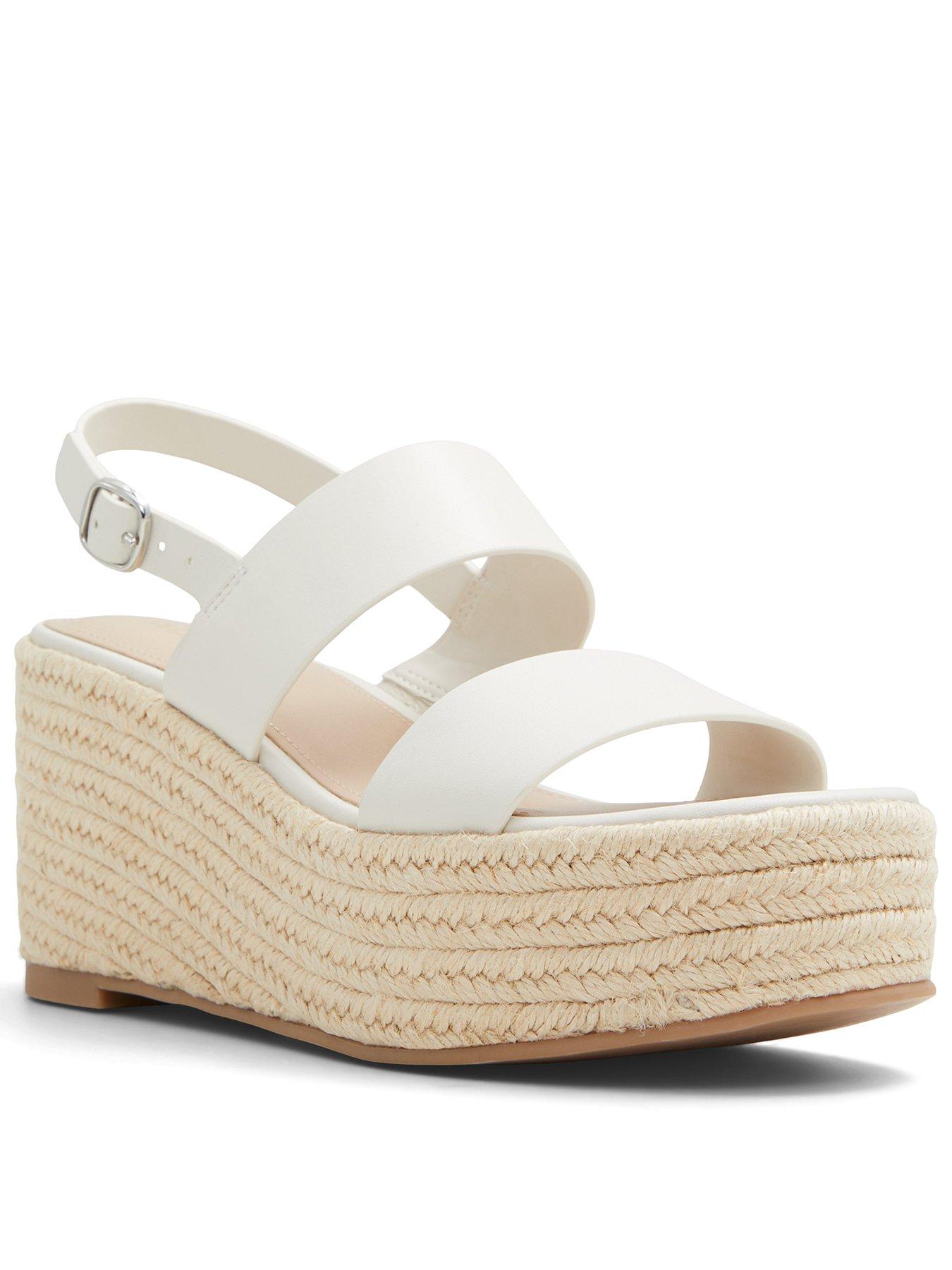 Aldo Keoni Synthetic Open Wedge Sandals  - White
