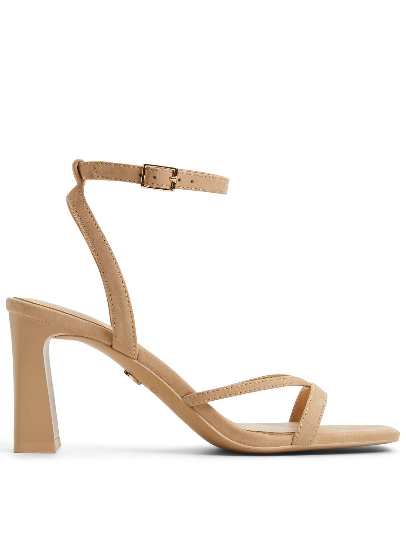 Aldo Stellare Leather Heeled Sandals - Beige