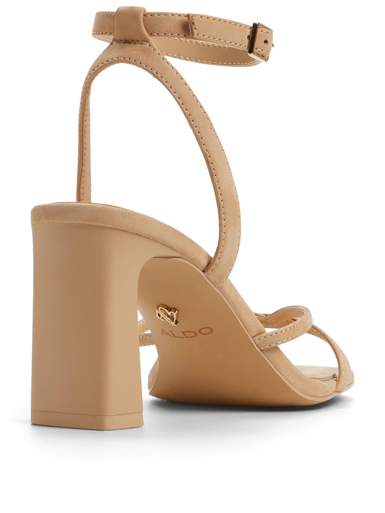Image 3 of 5 of Aldo Stellare Leather Heeled Sandals - Beige