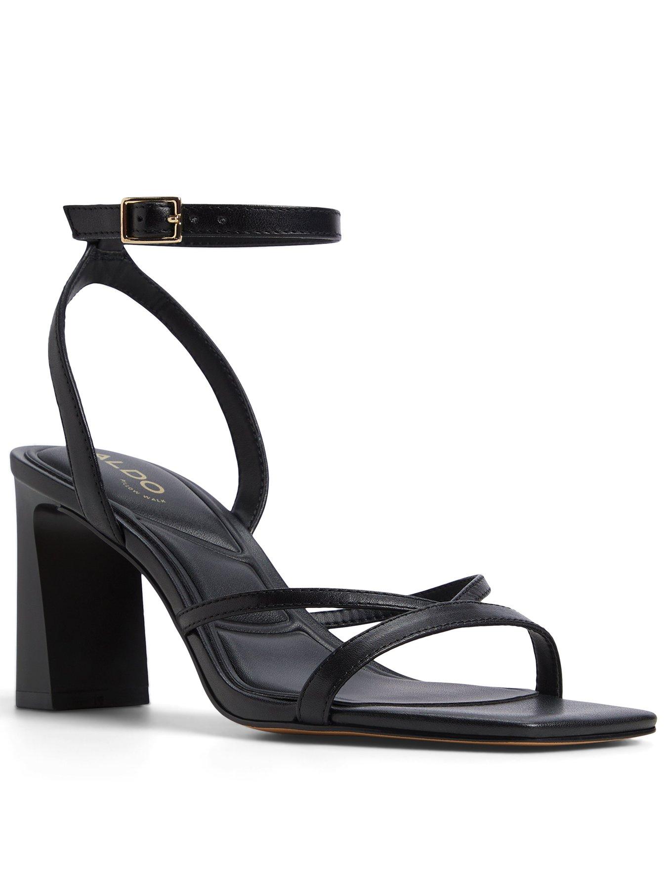 Aldo Stellare Leather Heeled Sandals - Black