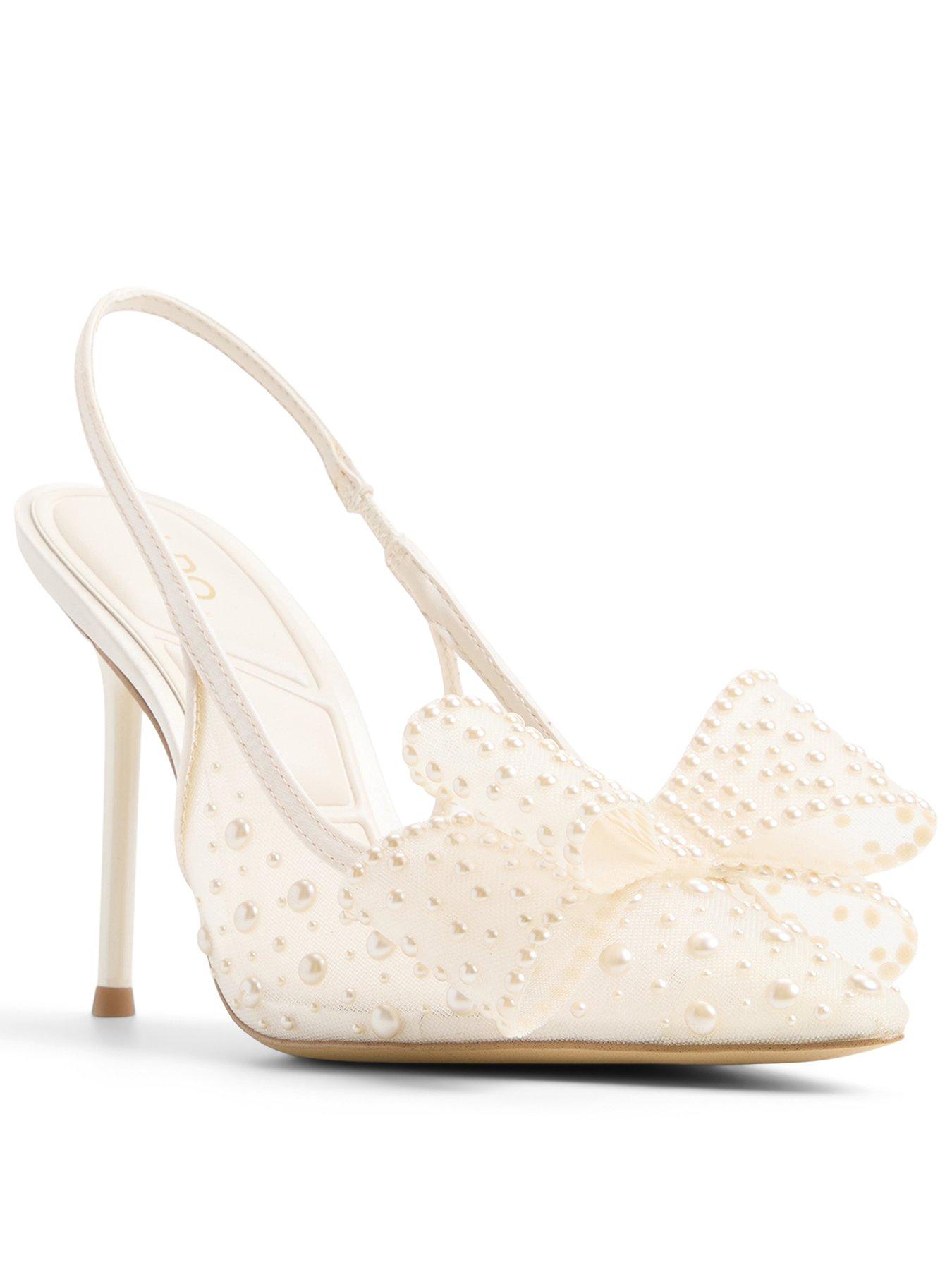 Aldo Anastasiaa Textile Heeled Shoes - Off White