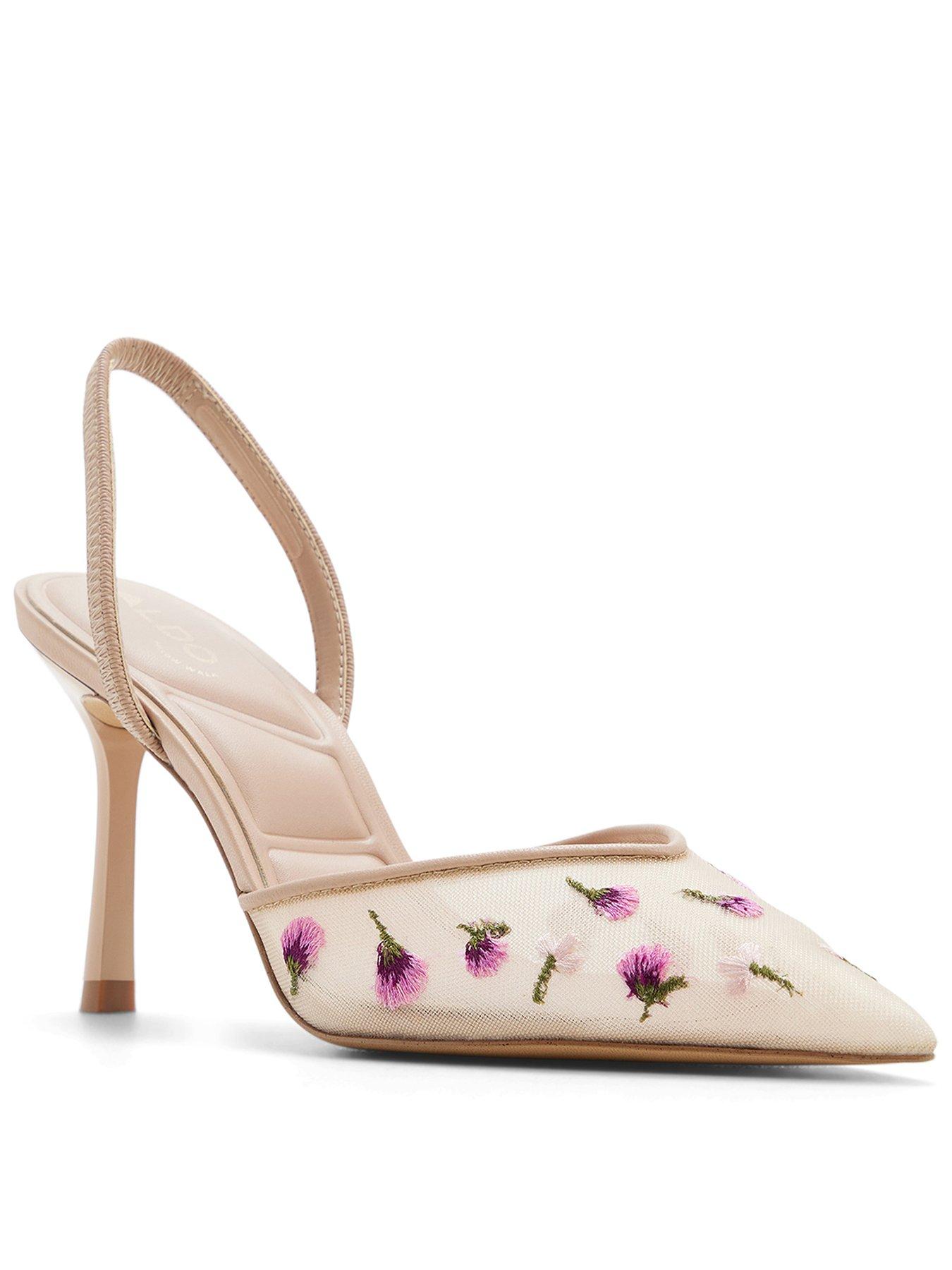Aldo Carollina Textile Heeled Shoes - Open Pink